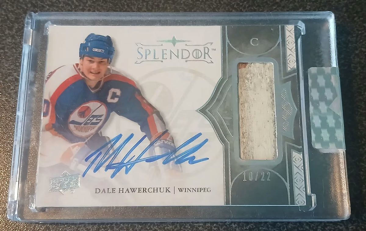 Dale Hawerchuk 2017-18 Upper Deck Splendor Borderless Silver Auto Stick #BL-HA 10/22