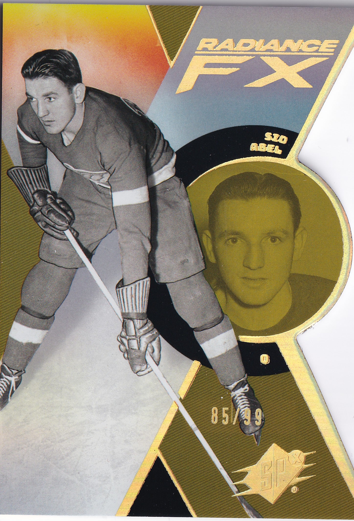 Sid Abel 2023-24 Upper Deck SPx Radiance F/X Legends Gold #RFX-12 /99