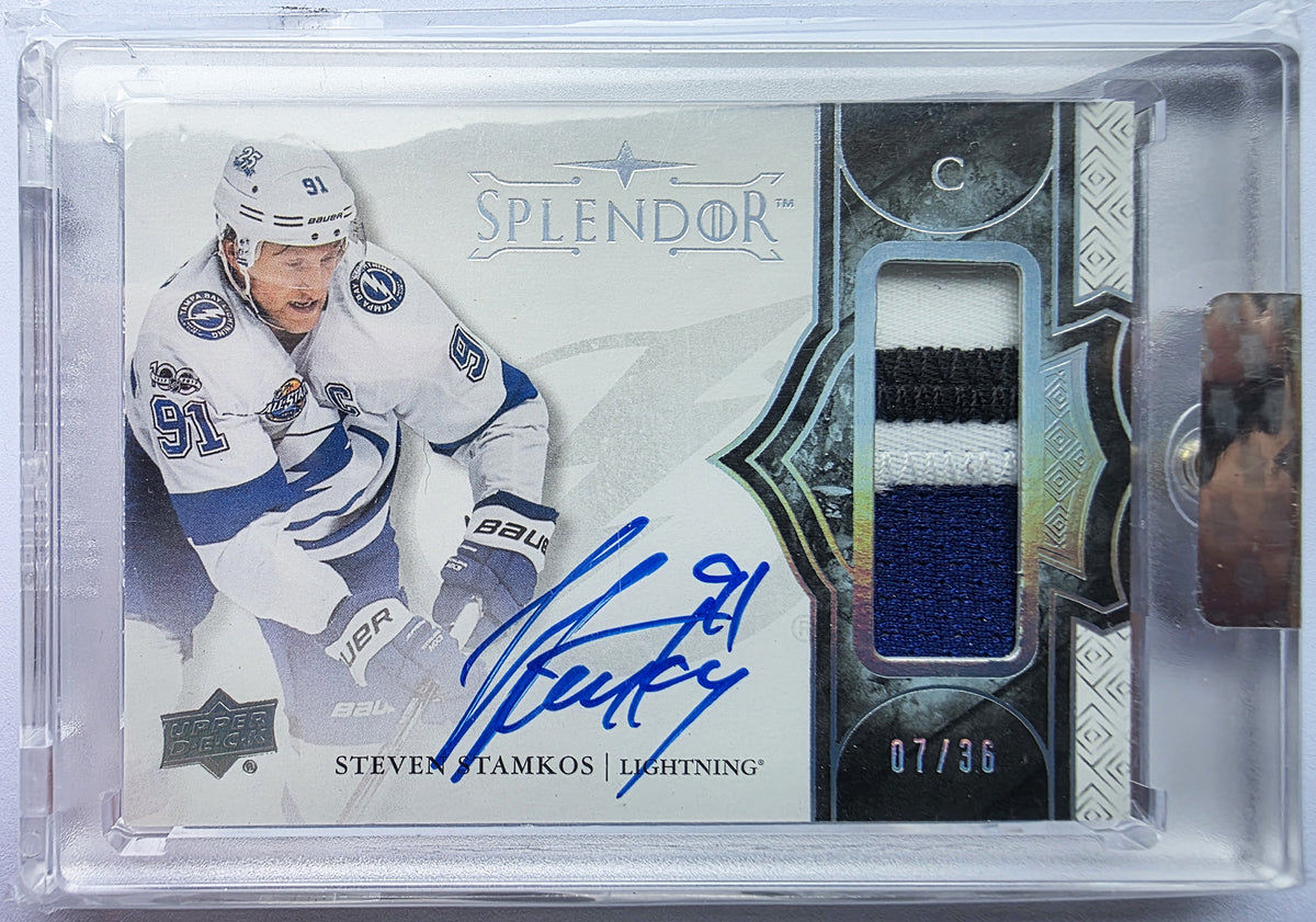 Steven Stamkos 2017-18 Upper Deck Splendor Borderless Patch Auto /36 – 07/36