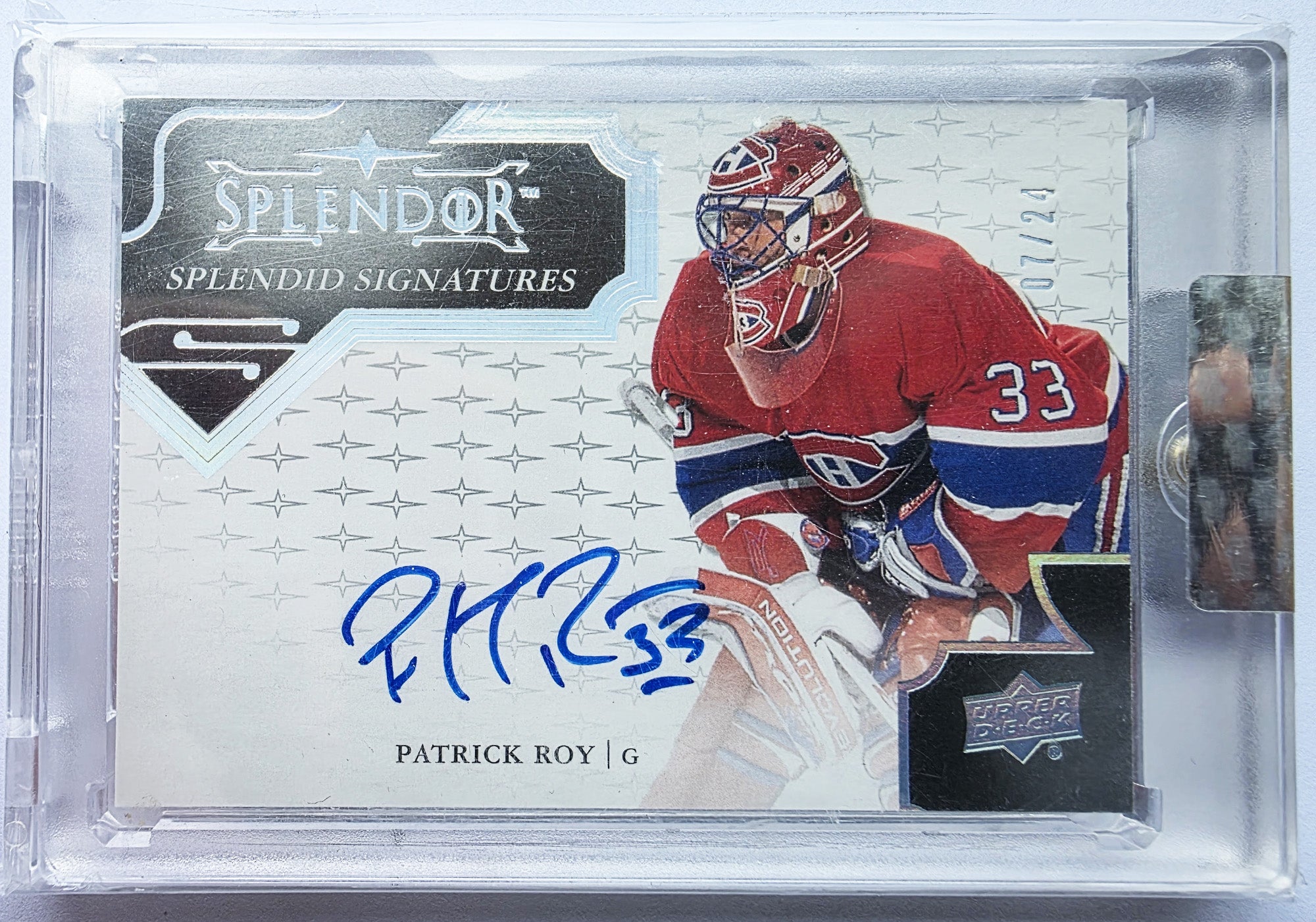 Patrick Roy 2017-18 Upper Deck Splendor Splendid Signatures Auto /24 – 01/24