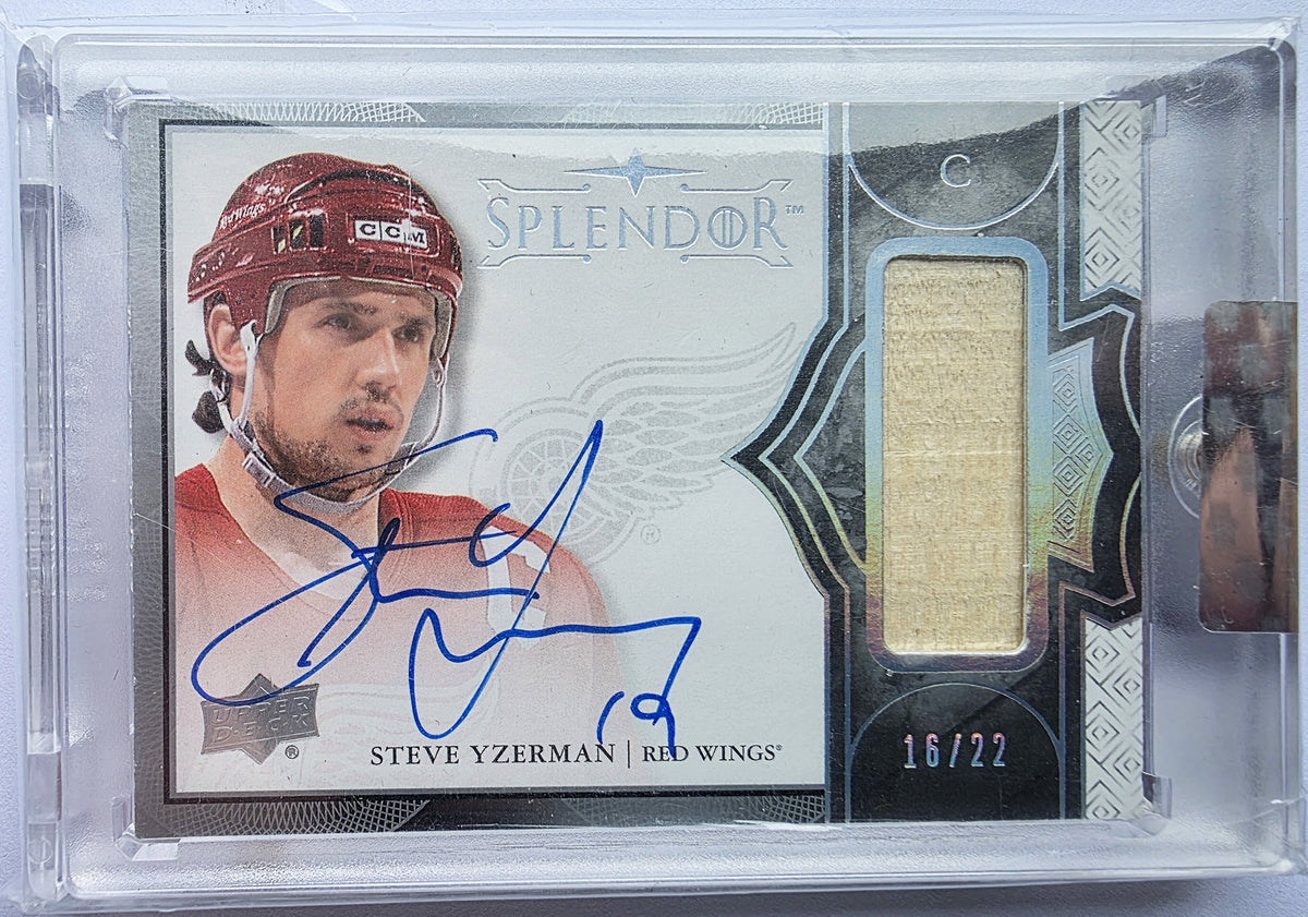 Steve Yzerman 2017-18 Upper Deck Splendor Bordered Silver Stick Auto /22 – 16/22