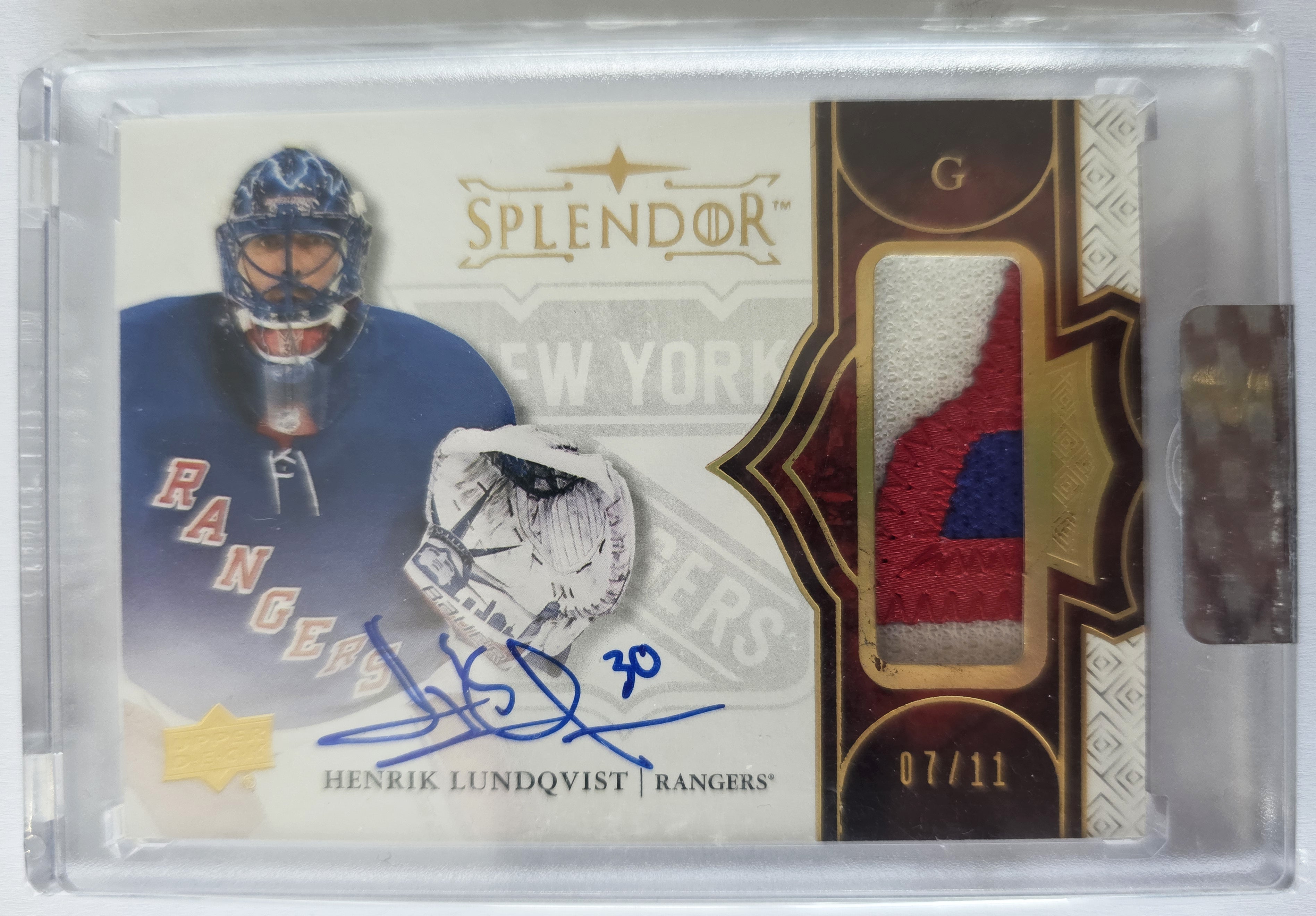 Henrik Lundqvist – 2017-18 Upper Deck Splendor BL-HL Borderless Red Parallel