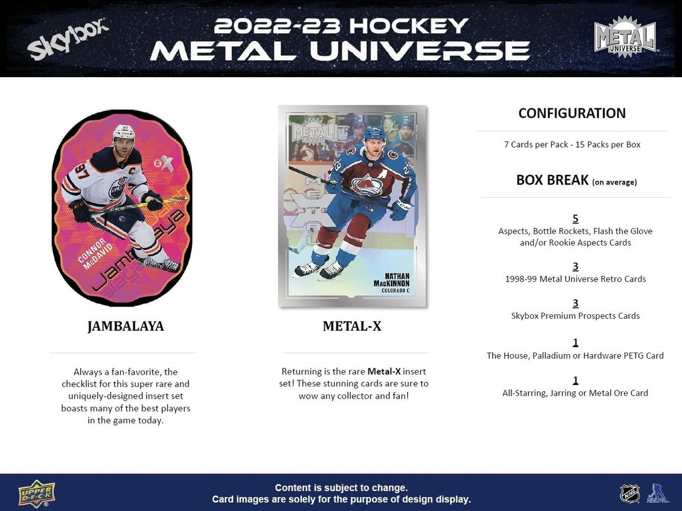 2022-23 Upper Deck Skybox Metal Universe Hockey Hobby Box