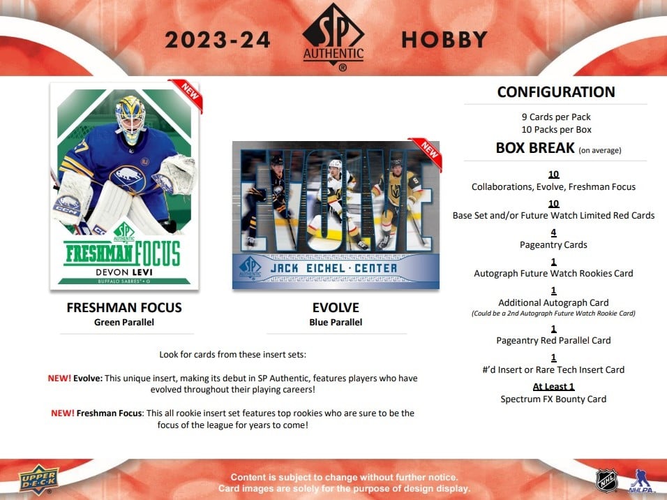2023-24 Upper Deck SP Authentic Hockey Hobby Box