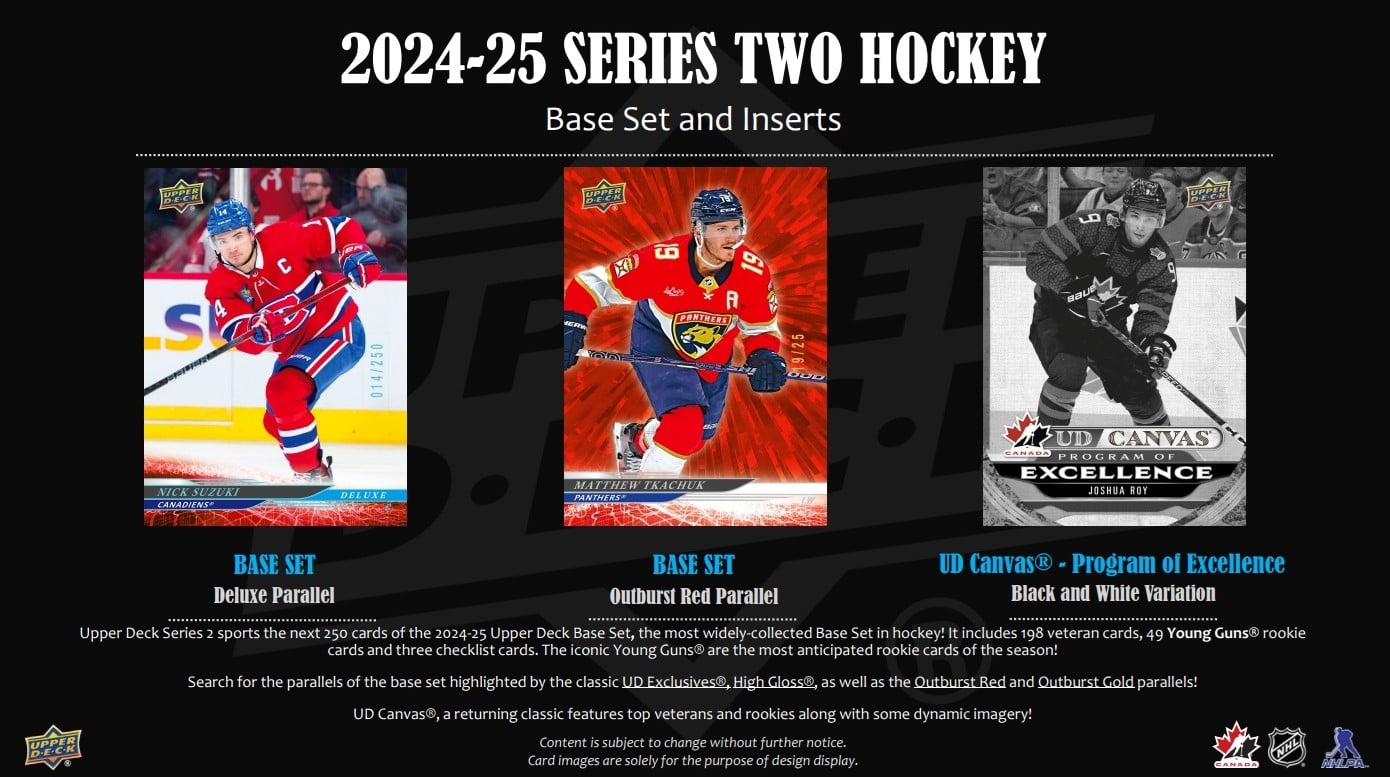 Hokejové karty 2024/25 Upper Deck Series 2 Hockey Hobby Box