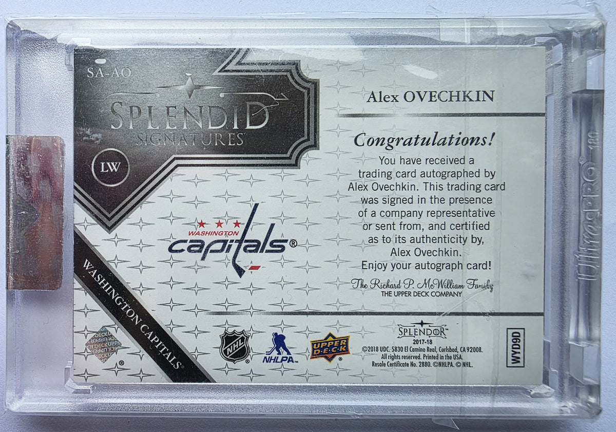 Alex Ovechkin 2017-18 Upper Deck Splendor Splendid Signatures Auto /24 – 01/24