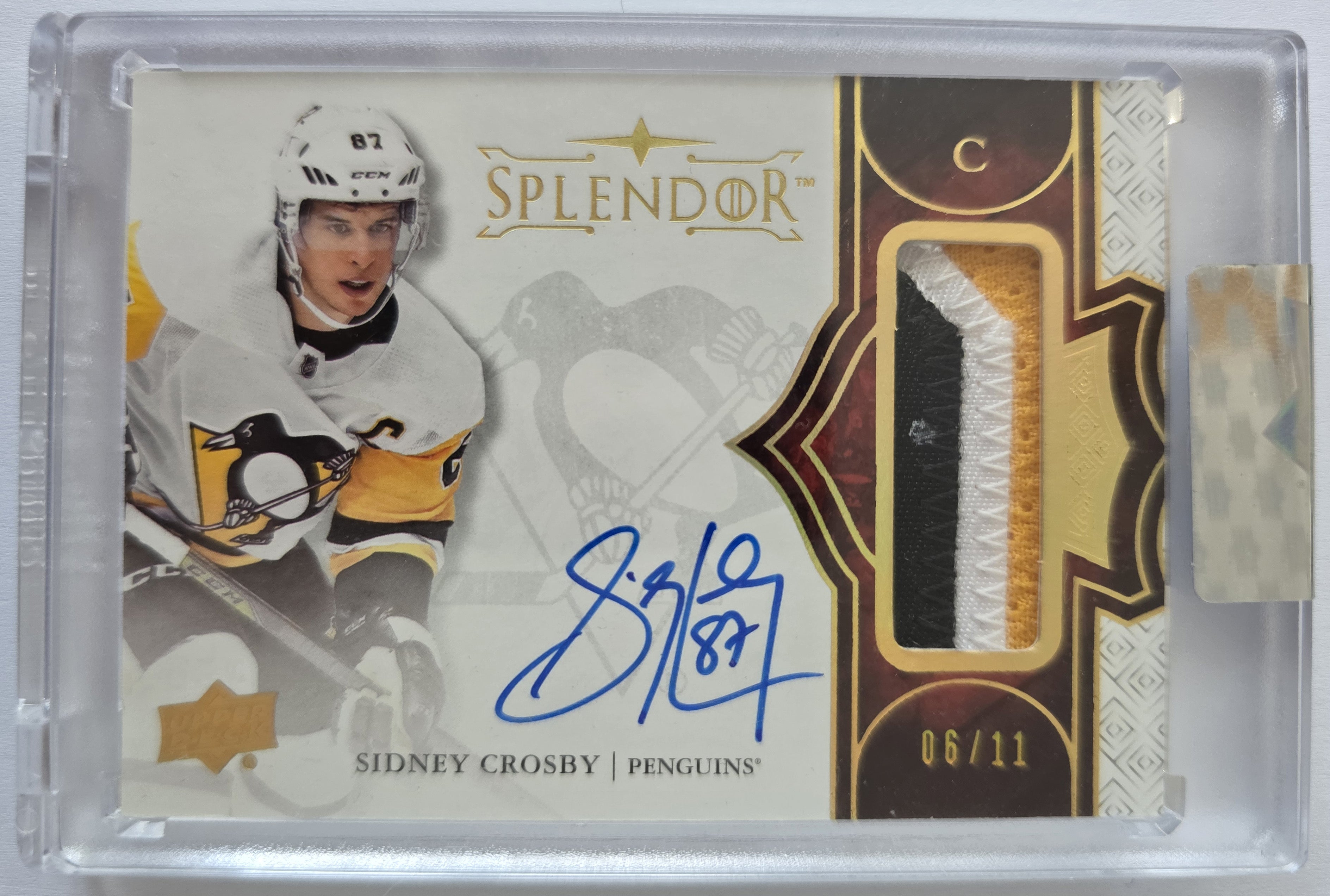 Sidney Crosby – 2017-18 Upper Deck Splendor Borderless Red Patch Auto
