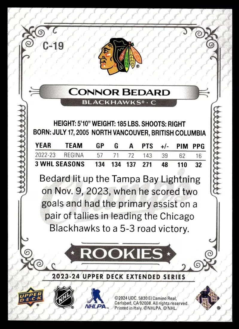 Connor Bedard – 2023-24 Champ's Rookie #98