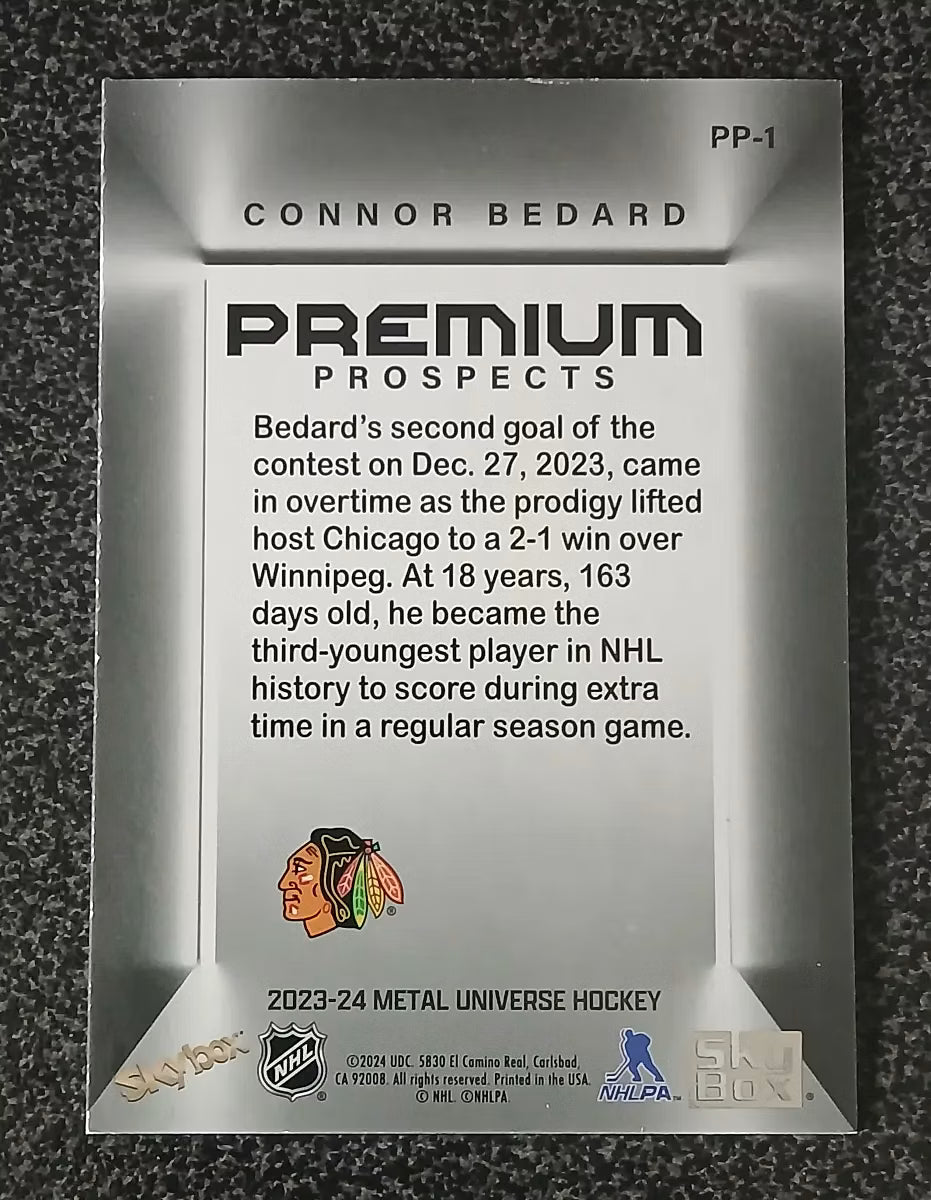 Connor Bedard – 2023-24 SkyBox Metal Universe Premium Prospects #PP-1