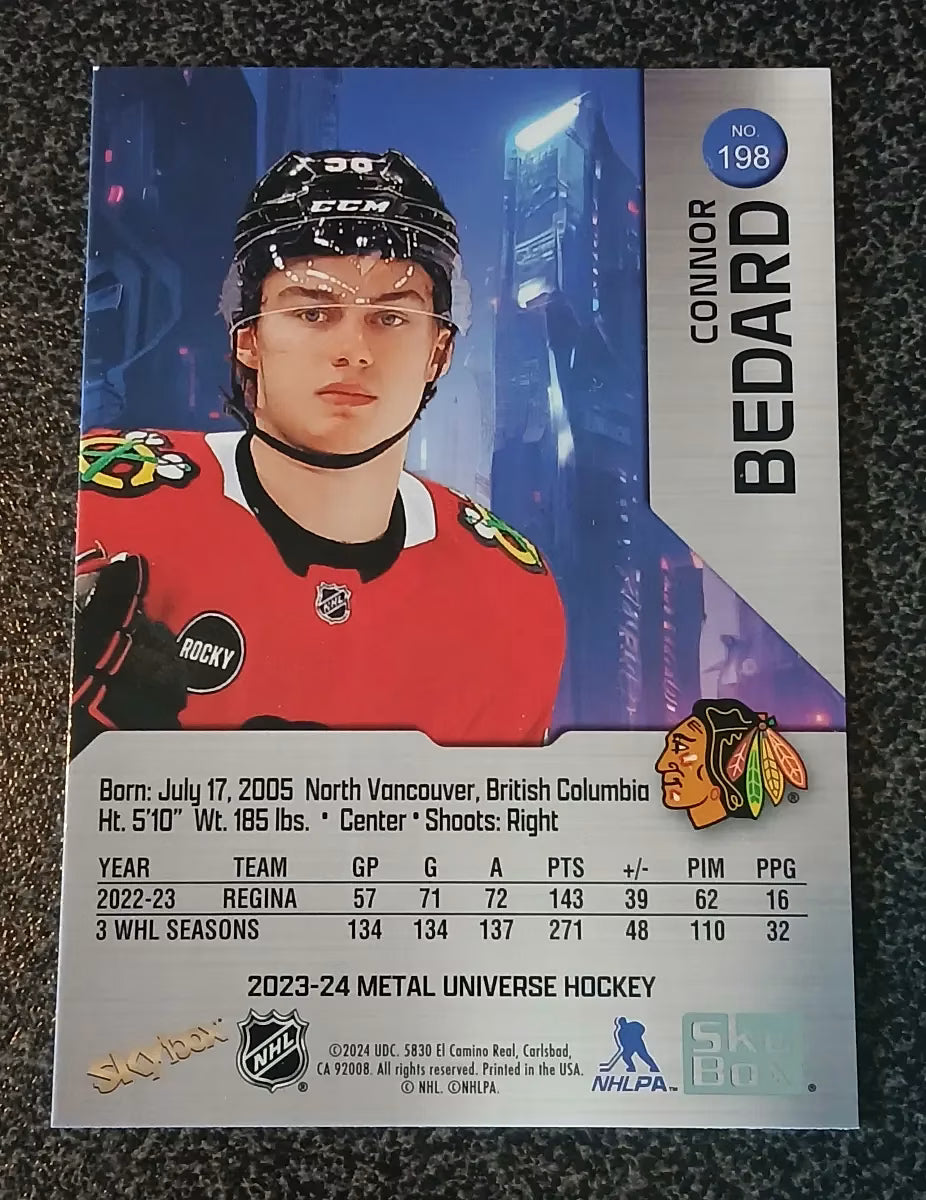 Connor Bedard – 2023-24 Skybox Metal Universe Rookie