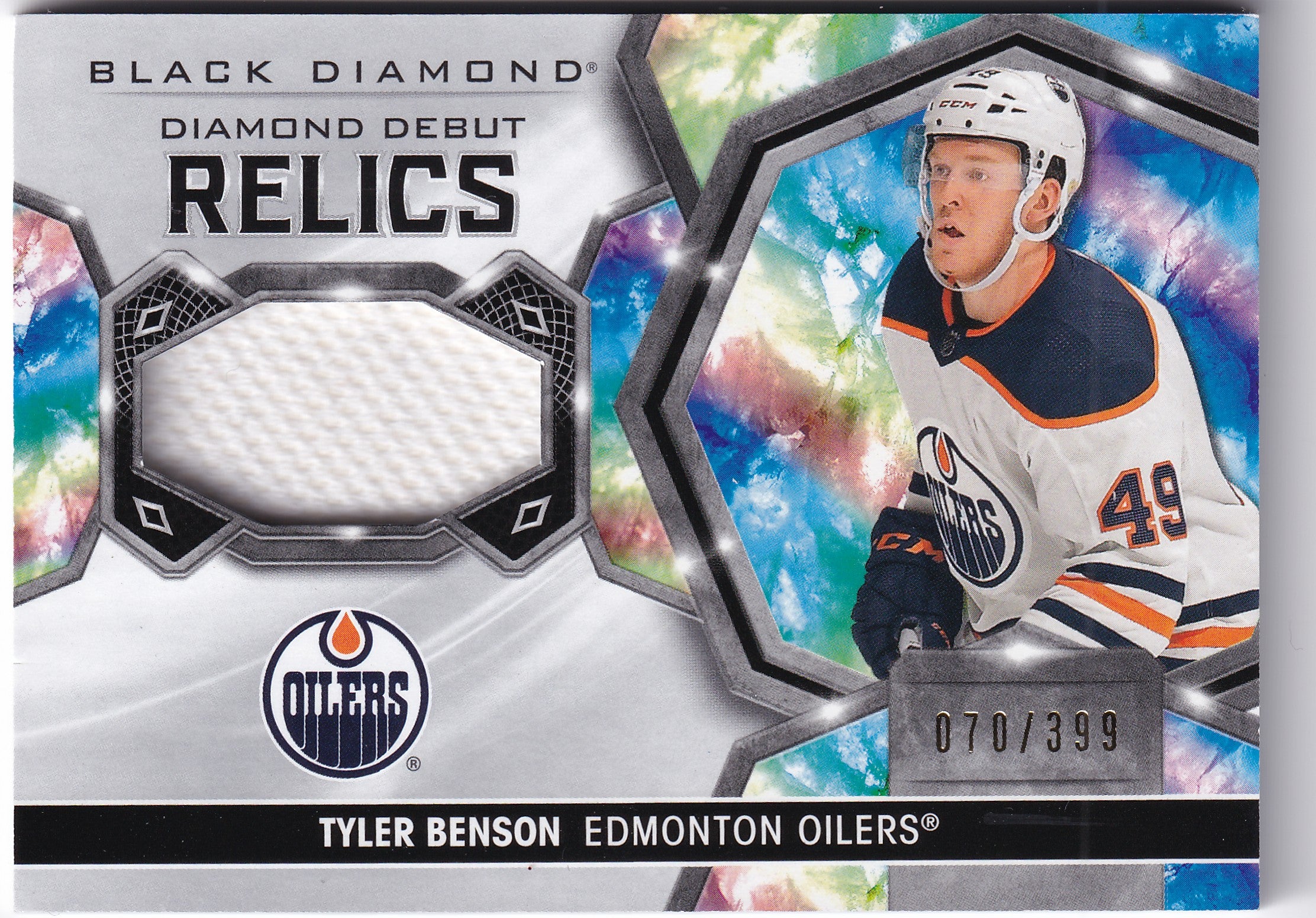 Tyler Benson 2020-21 Upper Deck Black Diamond Diamond Debut Relics #DD-TB /399 RC