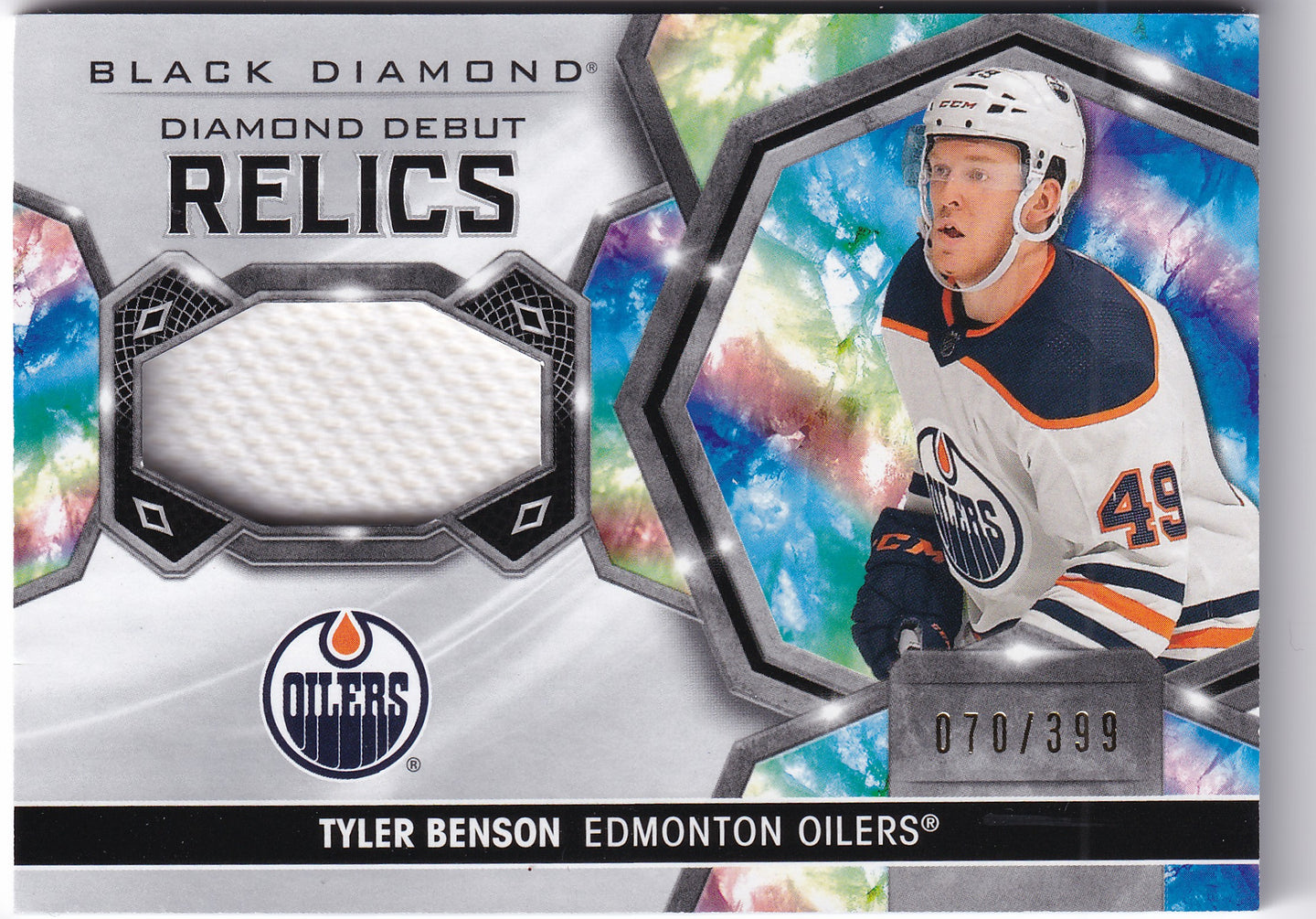 Tyler Benson 2020-21 Upper Deck Black Diamond Diamond Debut Relics #DD-TB /399 RC