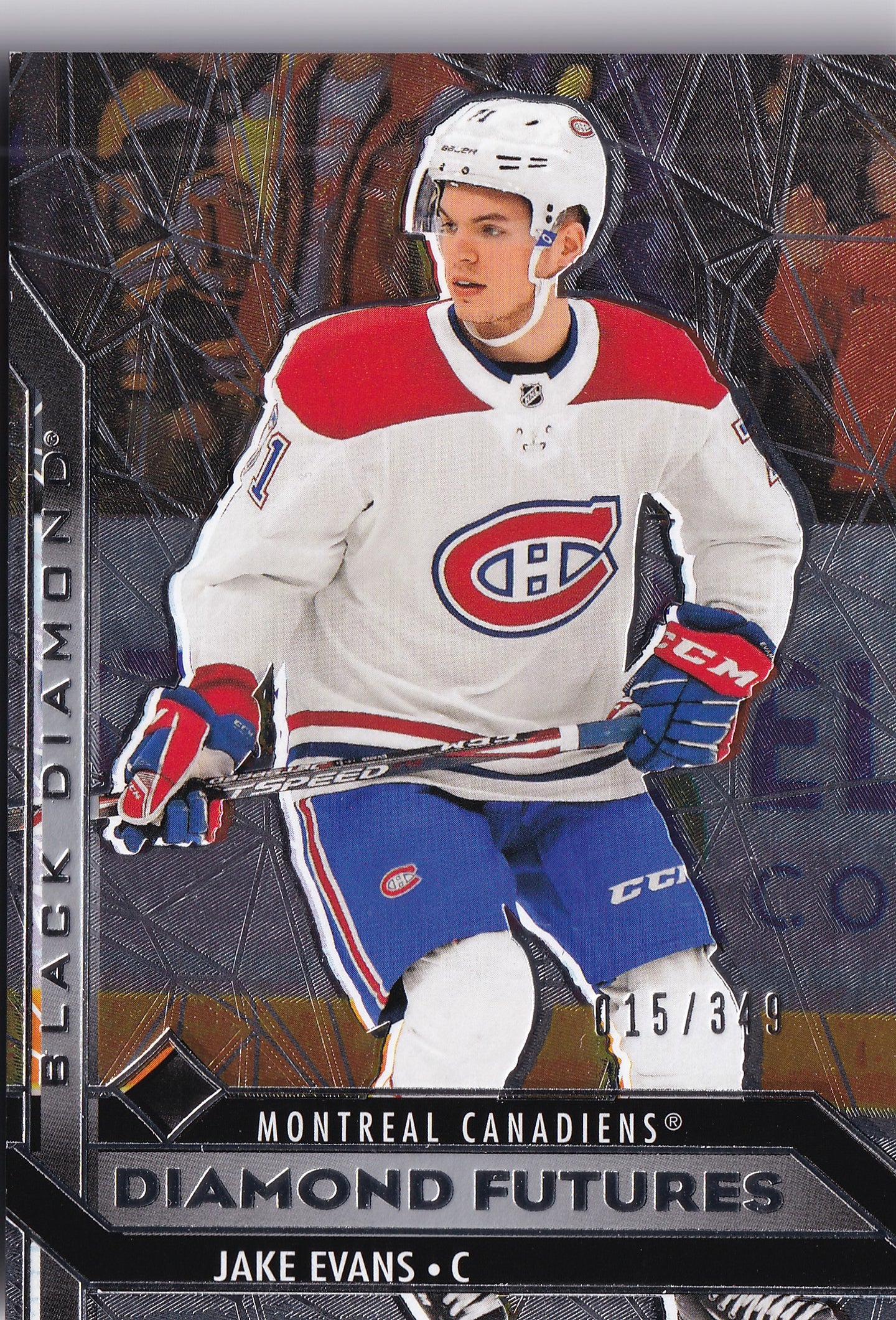 Jake Evans 2020-21 Upper Deck Black Diamond Diamond Futures #BDF-JE /349 RC