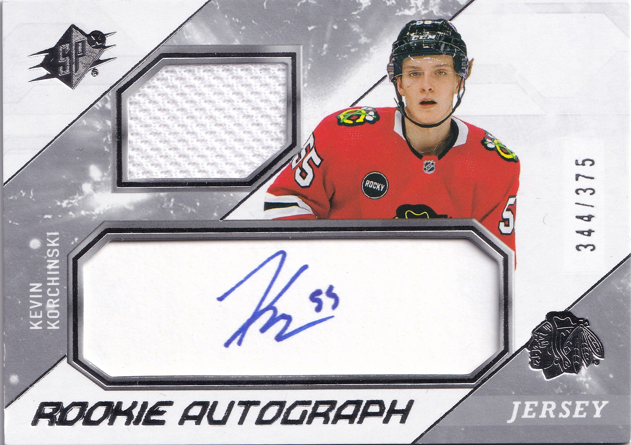 Kevin Korchinski 2023-24 Upper Deck SPx Rookie Autograph Jersey #KK /375 RC