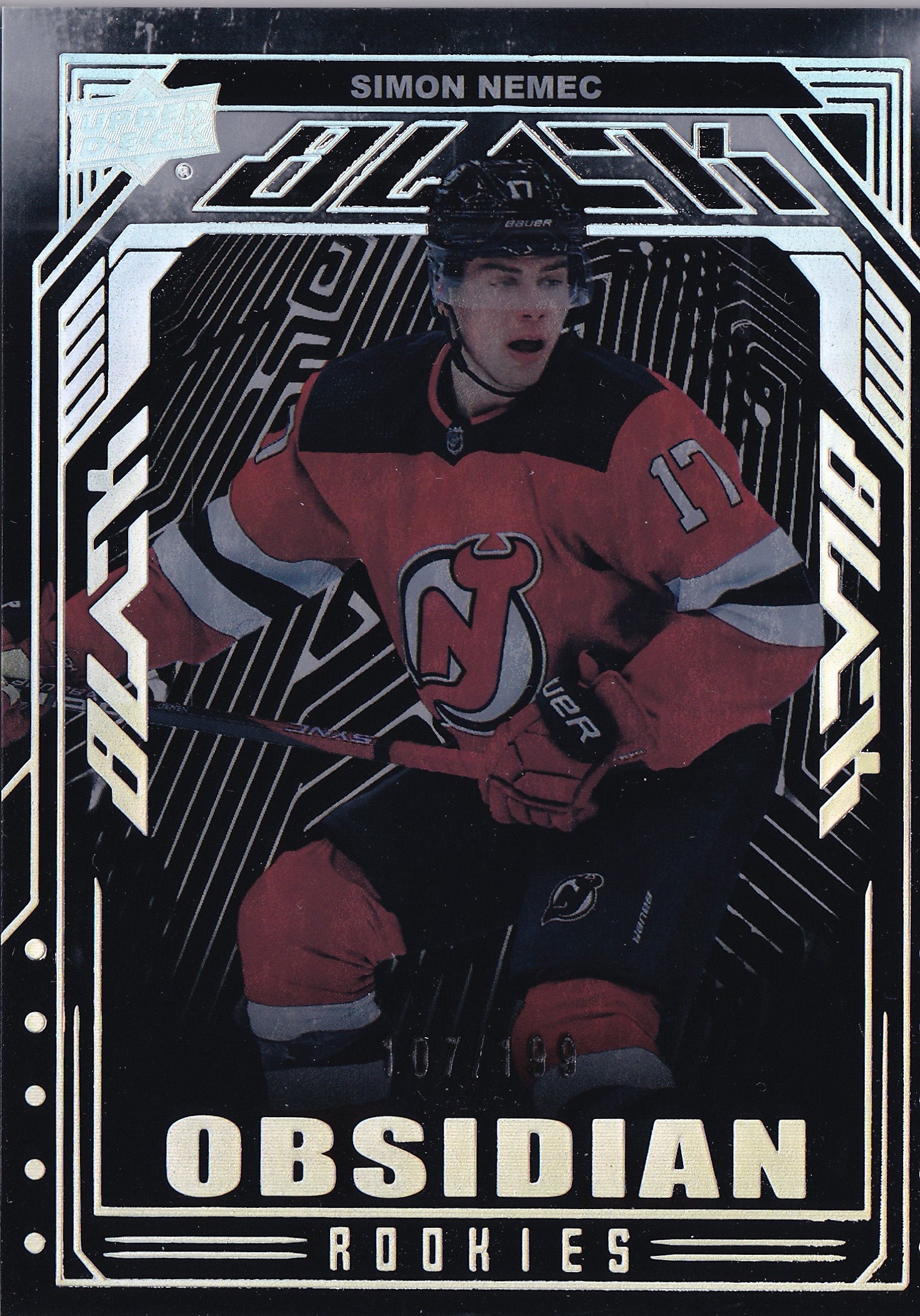 Simon Nemec 2023-24 Upper Deck SPx UD Black Obsidian Rookies #OR-21 /199 RC