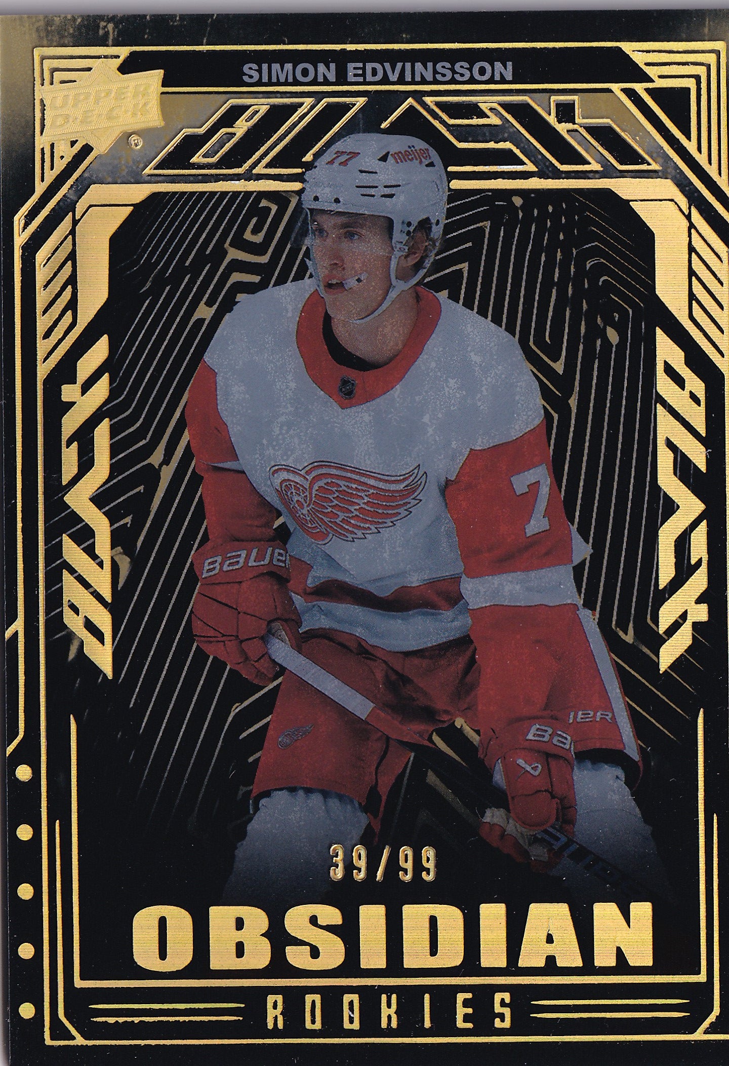 Simon Edvinsson 2023-24 Upper Deck SPx UD Black Obsidian Rookies Gold #OR-3 /99 RC