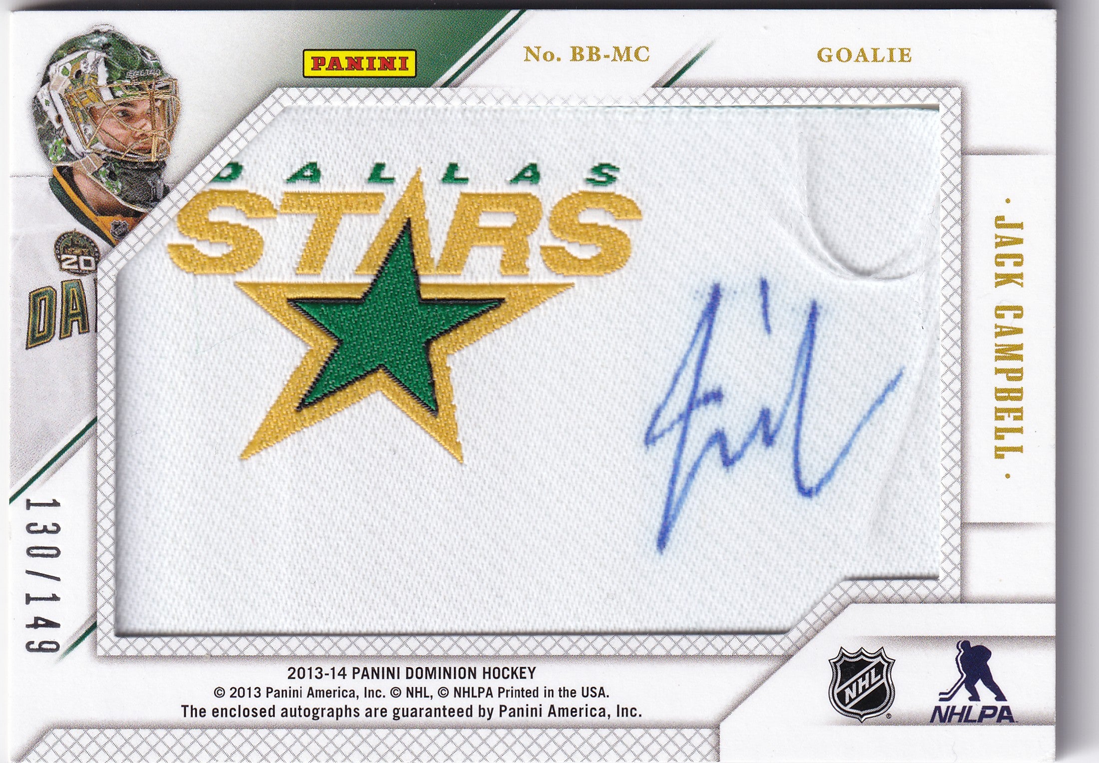 Petr Mrázek / Jack Campbell – 2013–14 Panini Dominion Back to Back Beginnings Dual Auto 130/149