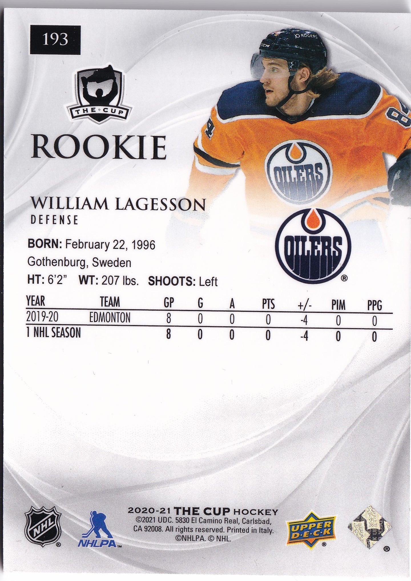 William Lagesson 2020–21 The Cup Rookie /249 #193 – 220/249