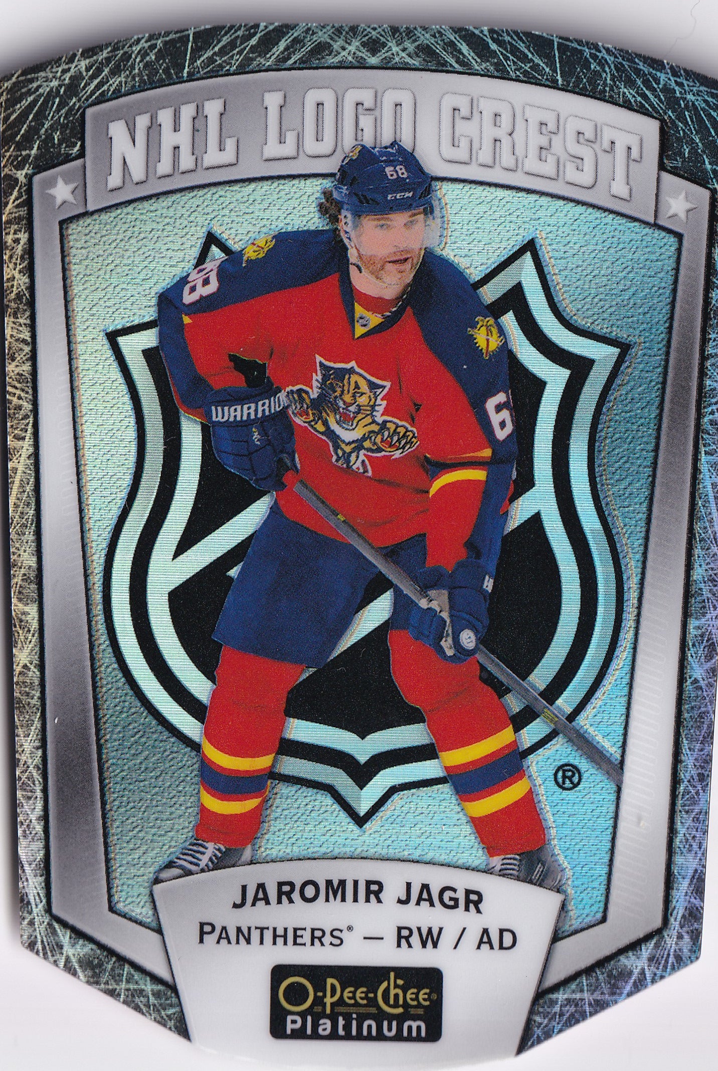 Jaromír Jágr 2016–17 O-Pee-Chee Platinum NHL Logo Crest Die-Cut #NHLLD-7 – Florida Panthers