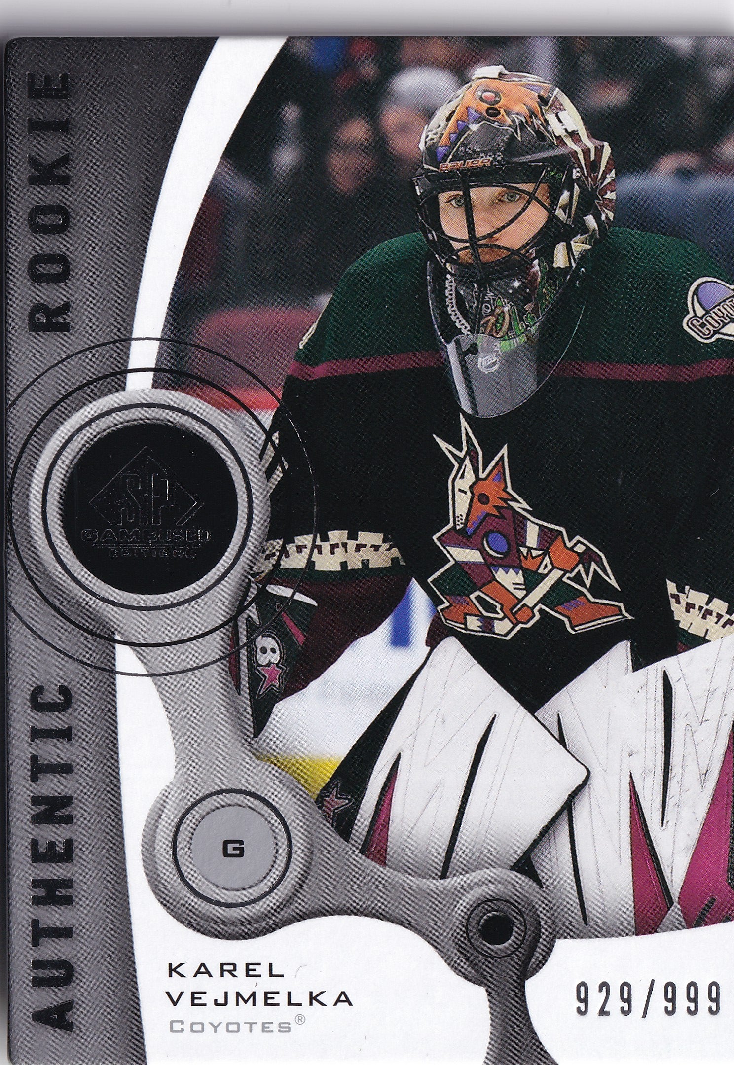 Karel Vejmelka 2021–22 SP Game Used 2005–06 Retro Authentic Rookie /999 #R-59 – 929/999