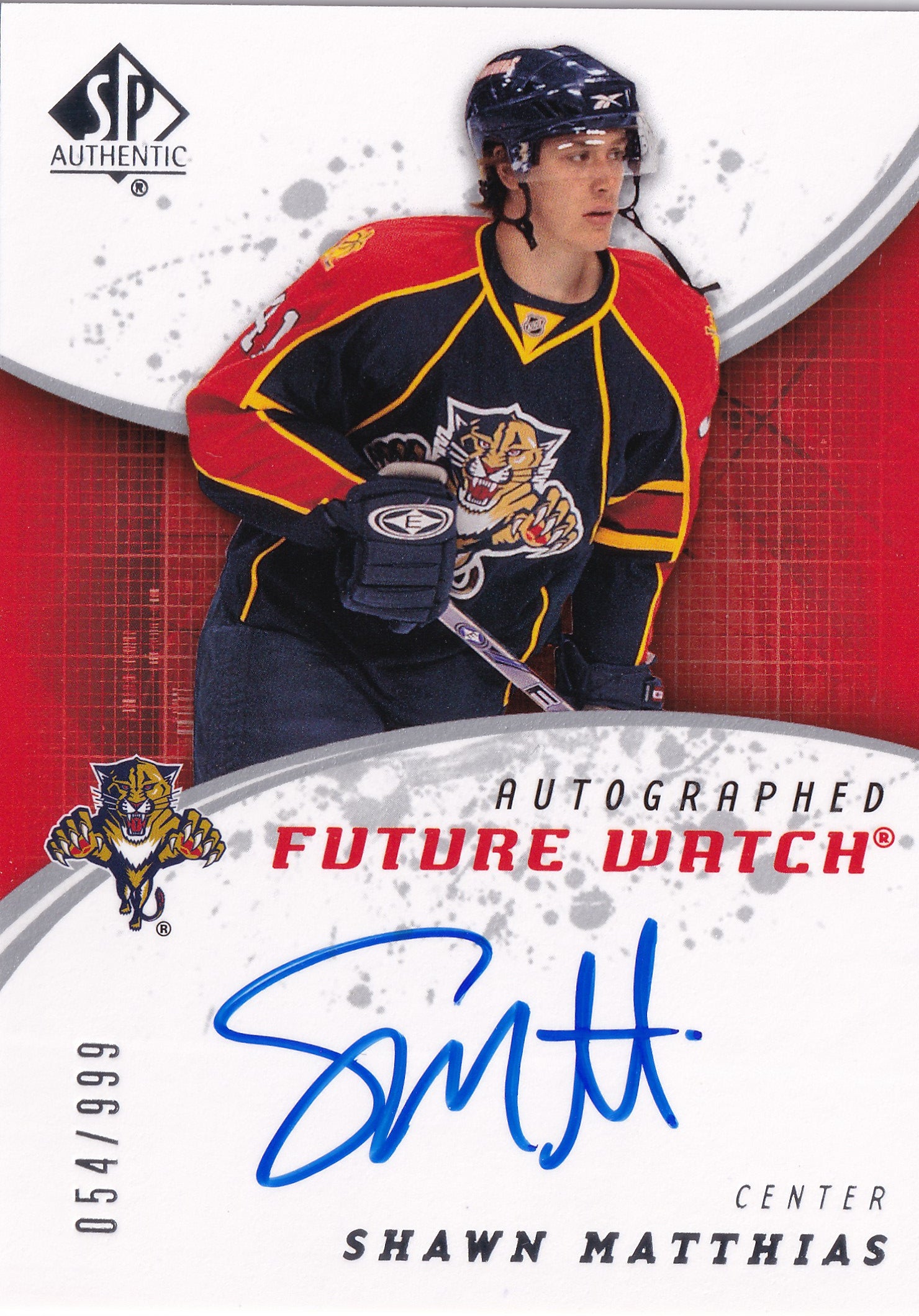 Shawn Matthias 2008–09 SP Authentic Future Watch Autograph Rookie /999 #216 – 054/999