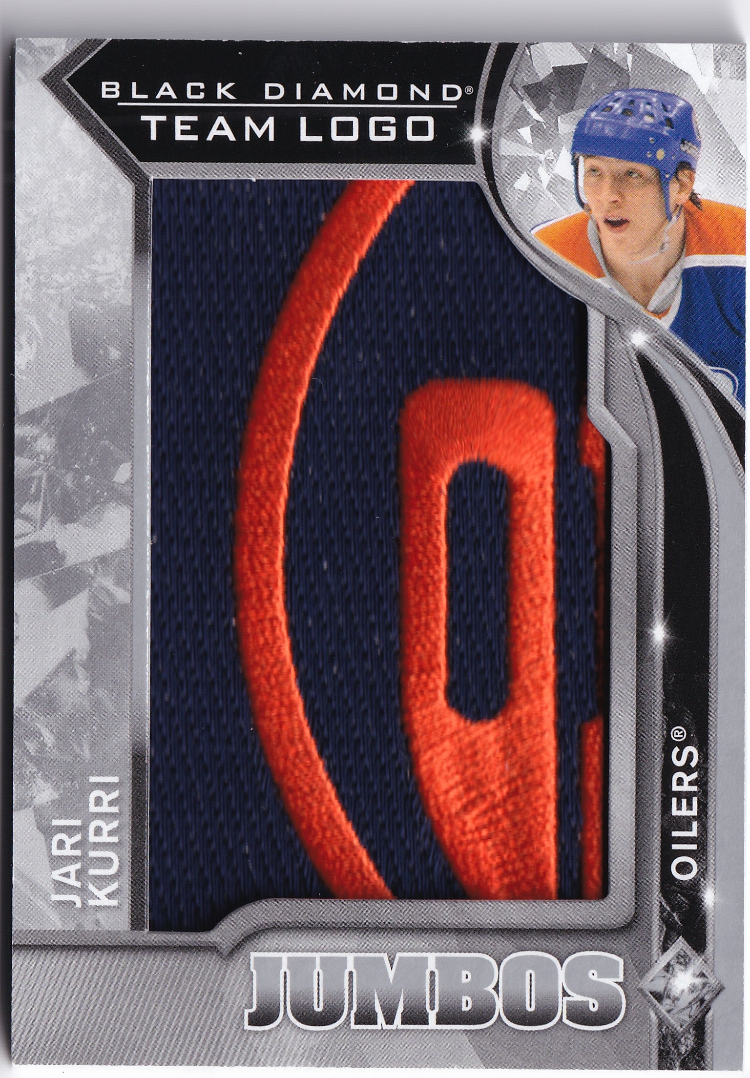 Jari Kurri 2020–21 Black Diamond Team Logo Jumbo Puzzle Patch #TLED-JK – Edmonton Oilers