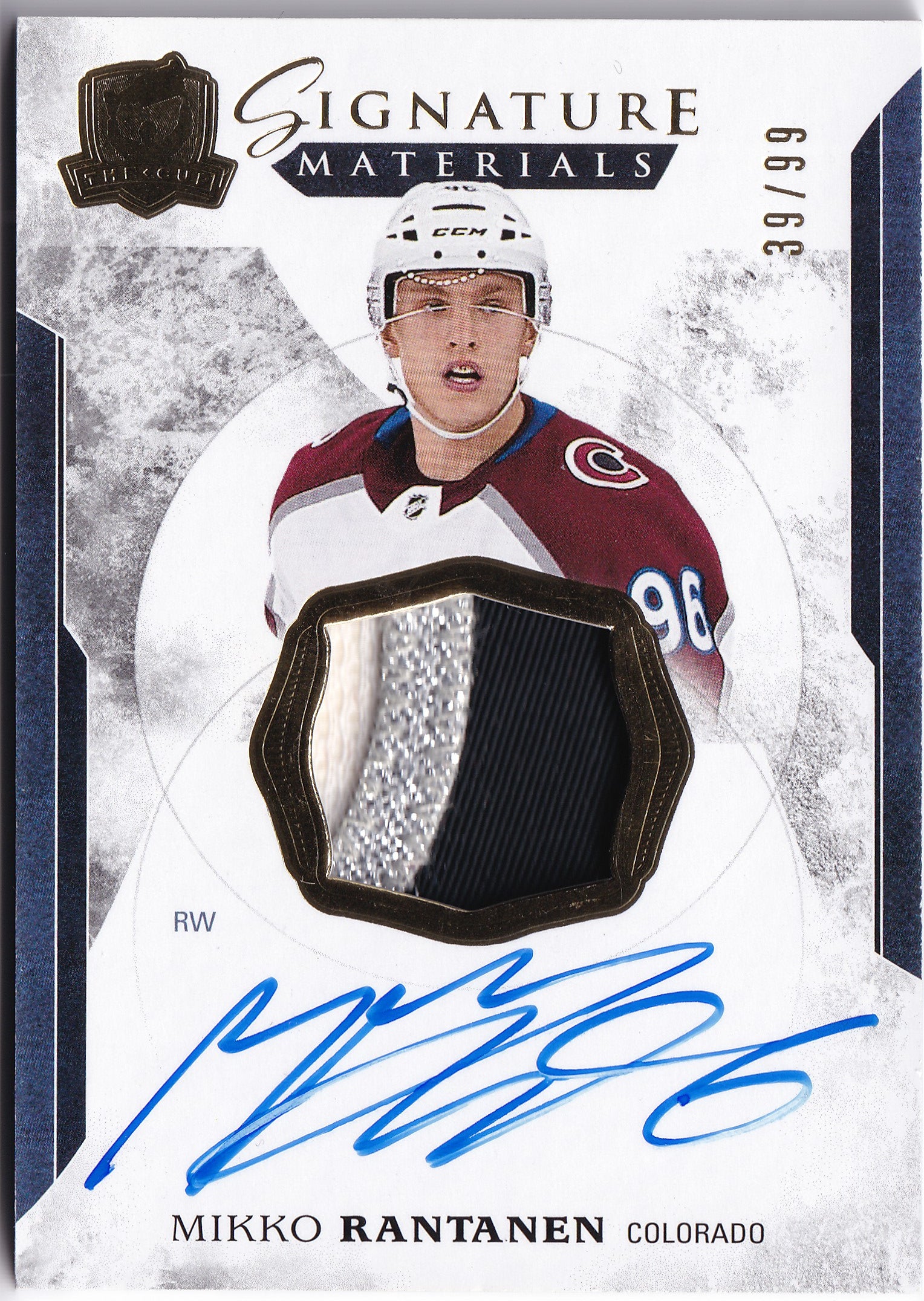 Mikko Rantanen 2017–18 The Cup Signature Materials Patch Auto /99 #SP-RA – 39/99