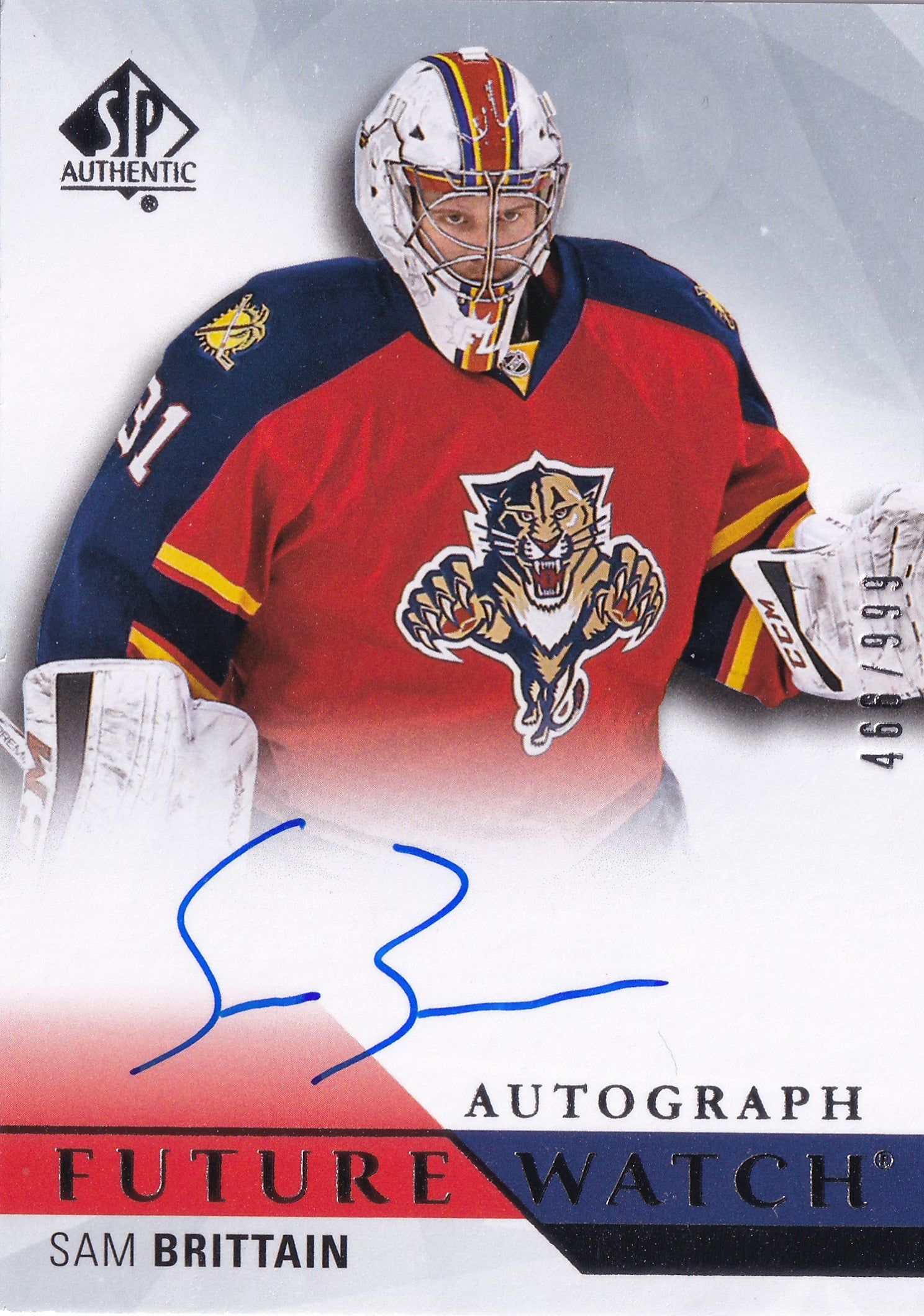 Sam Brittain 2015–16 SP Authentic Future Watch Autograph Rookie /999 #264 – 469/999