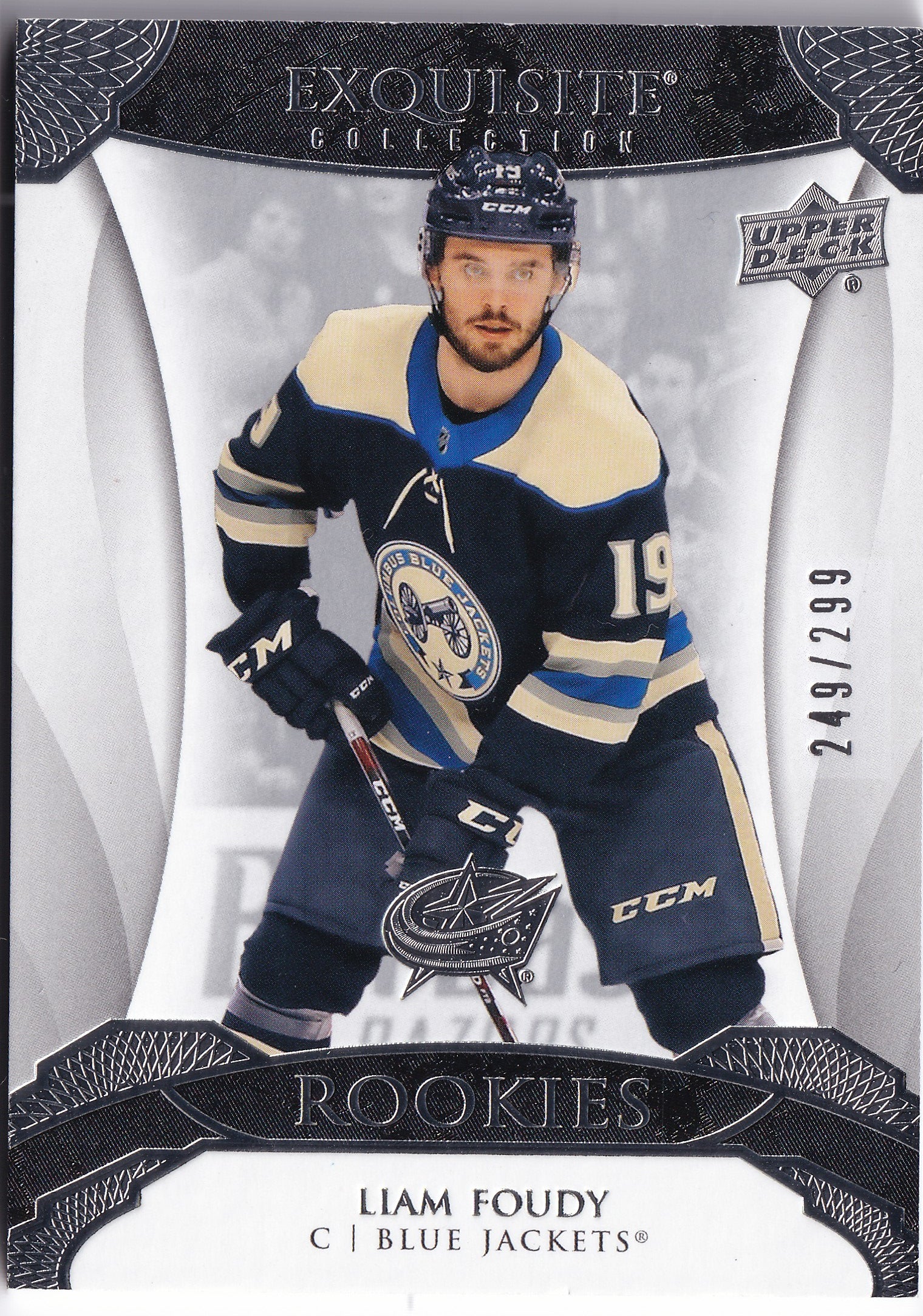 Liam Foudy 2020-21 Upper Deck Exquisite Collection Rookies /299 #R-LF – 249/299