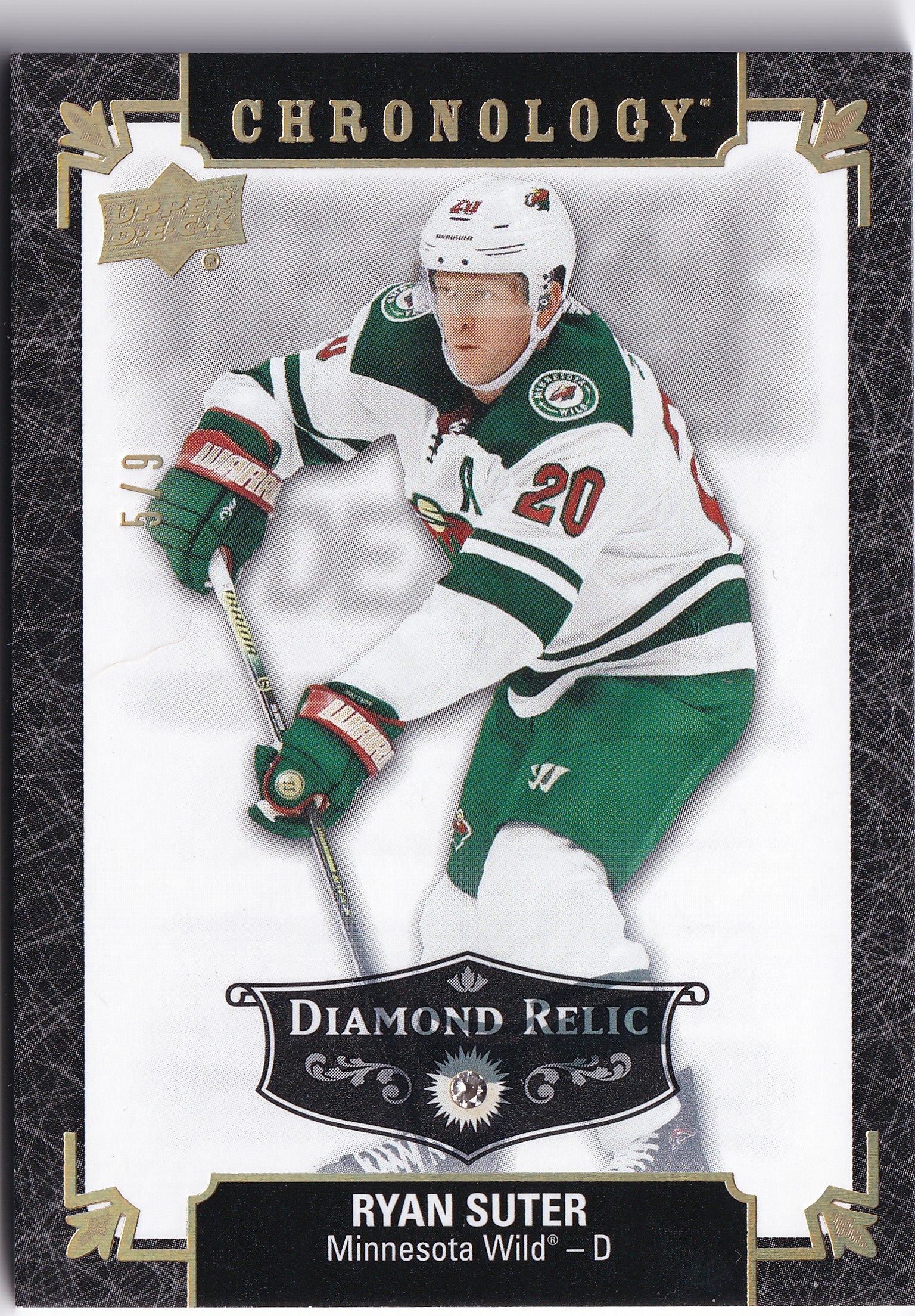 Ryan Suter 2019–20 Upper Deck Chronology Diamond Relic Black /9 #159 – 5/9