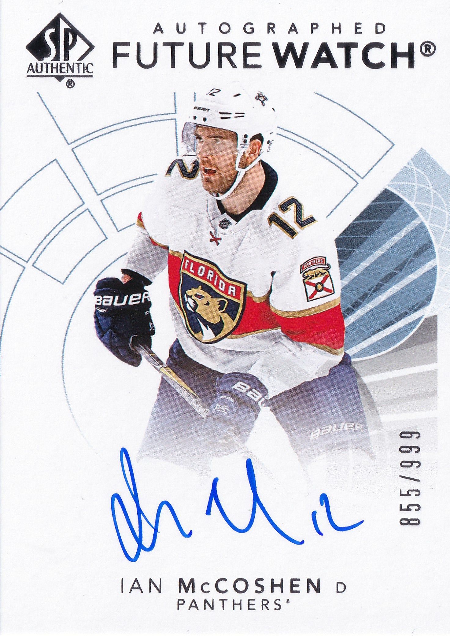 Ian McCoshen – 2017–18 SP Authentic Future Watch Autograph RC #172 /999 – Florida Panthers