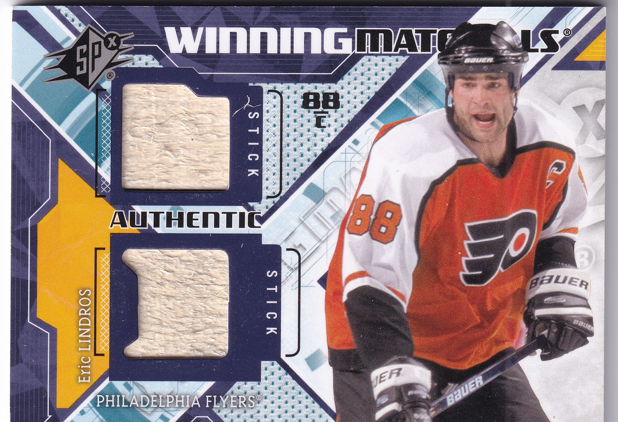 Eric Lindros 2013-14 SPx Winning Materials Dual Game-Used Stick #WM-EL