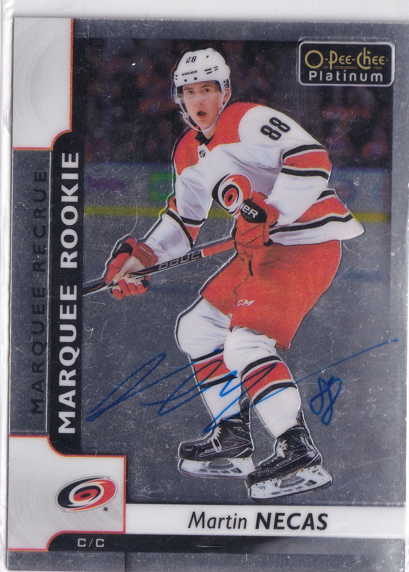 Martin Nečas 2017–18 O-Pee-Chee Platinum Marquee Rookie #182 s podpisem