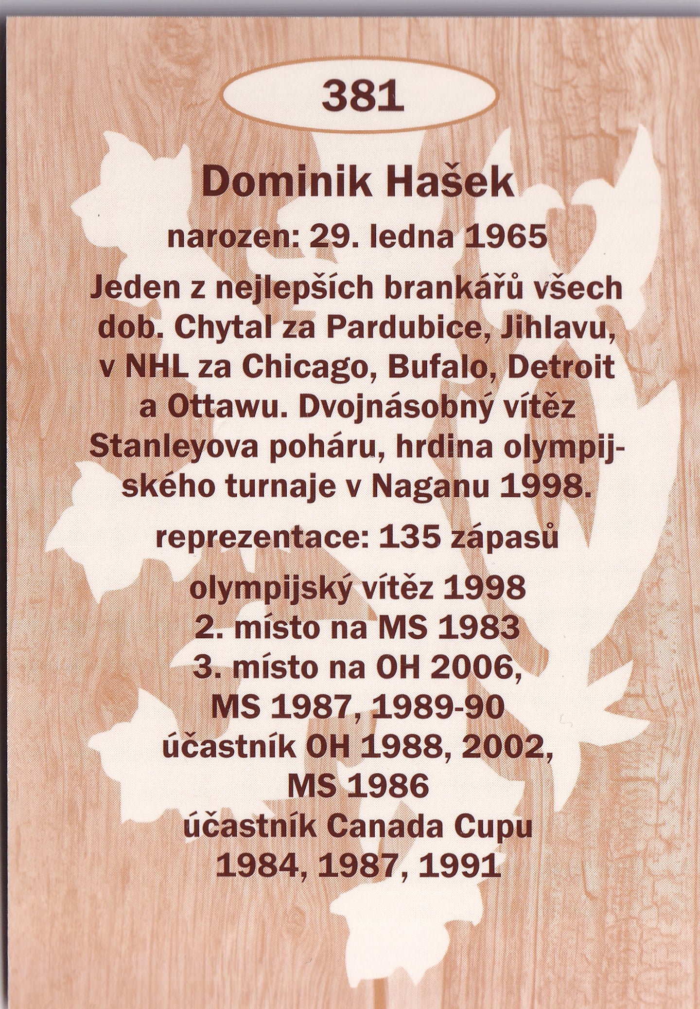 Dominik Hašek – Legendy #381