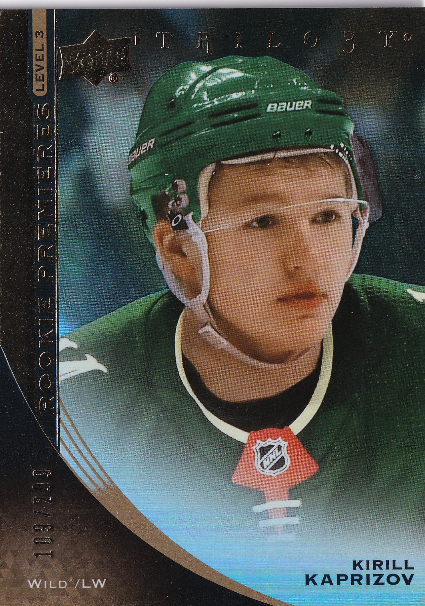 2020–21 Upper Deck Trilogy Kirill Kaprizov Rookie Premieres Level 3 #KK /299