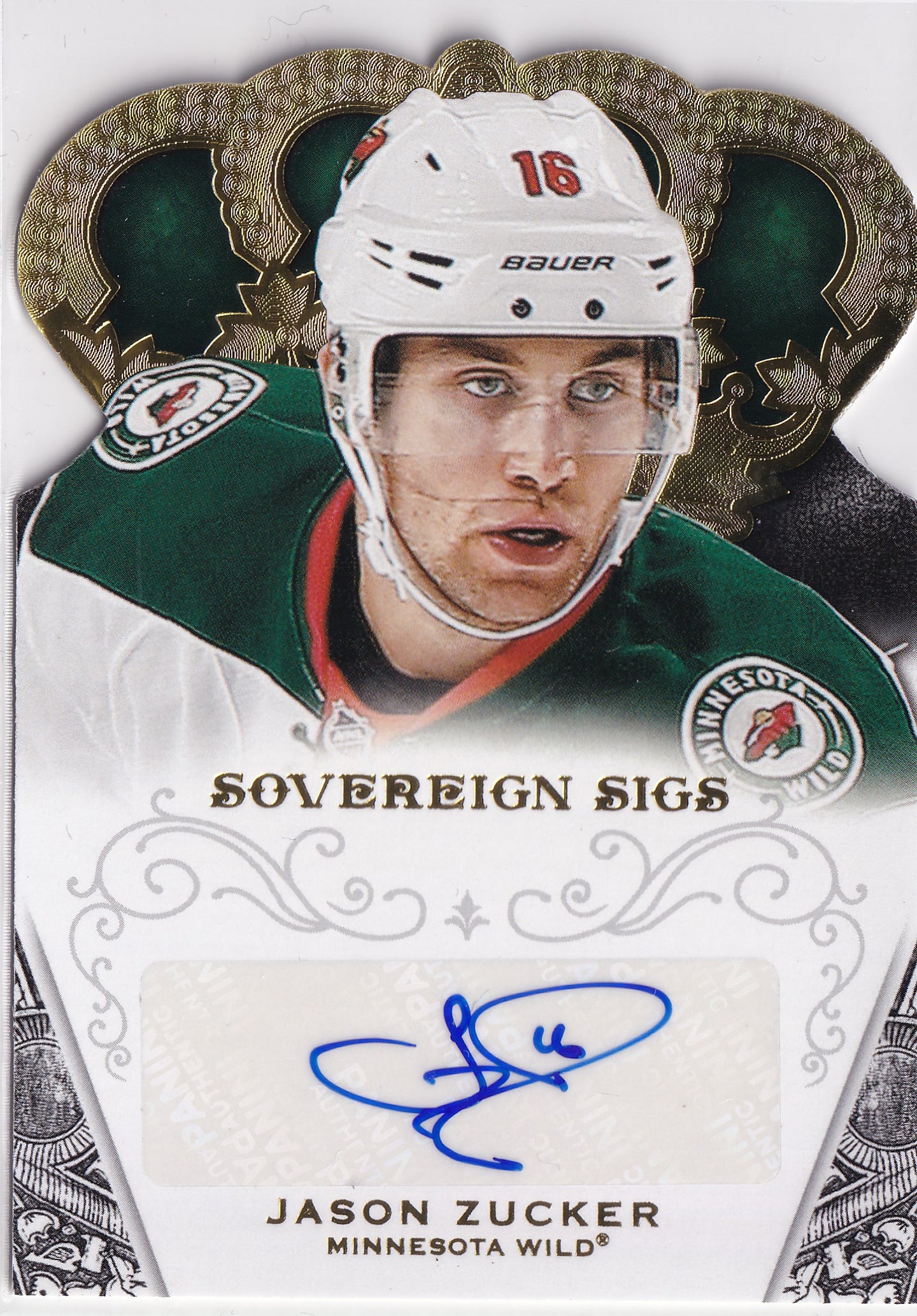 Jason Zucker 2013–14 Panini Crown Royale – Sovereign Sigs Autograph #SO-JZU