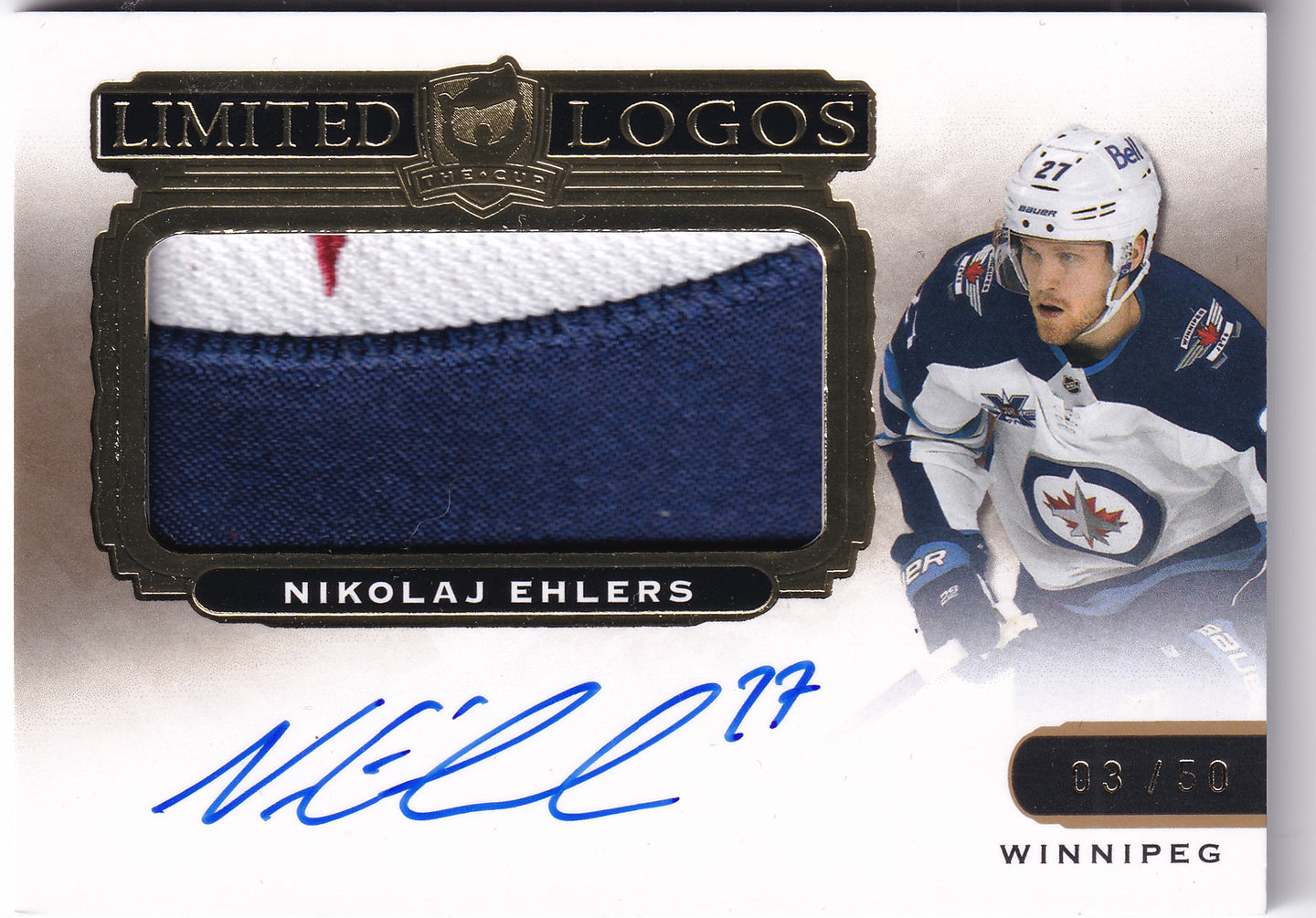 2020–21 The Cup Limited Logos Nikolaj Ehlers Patch Auto /50 #LL-NE