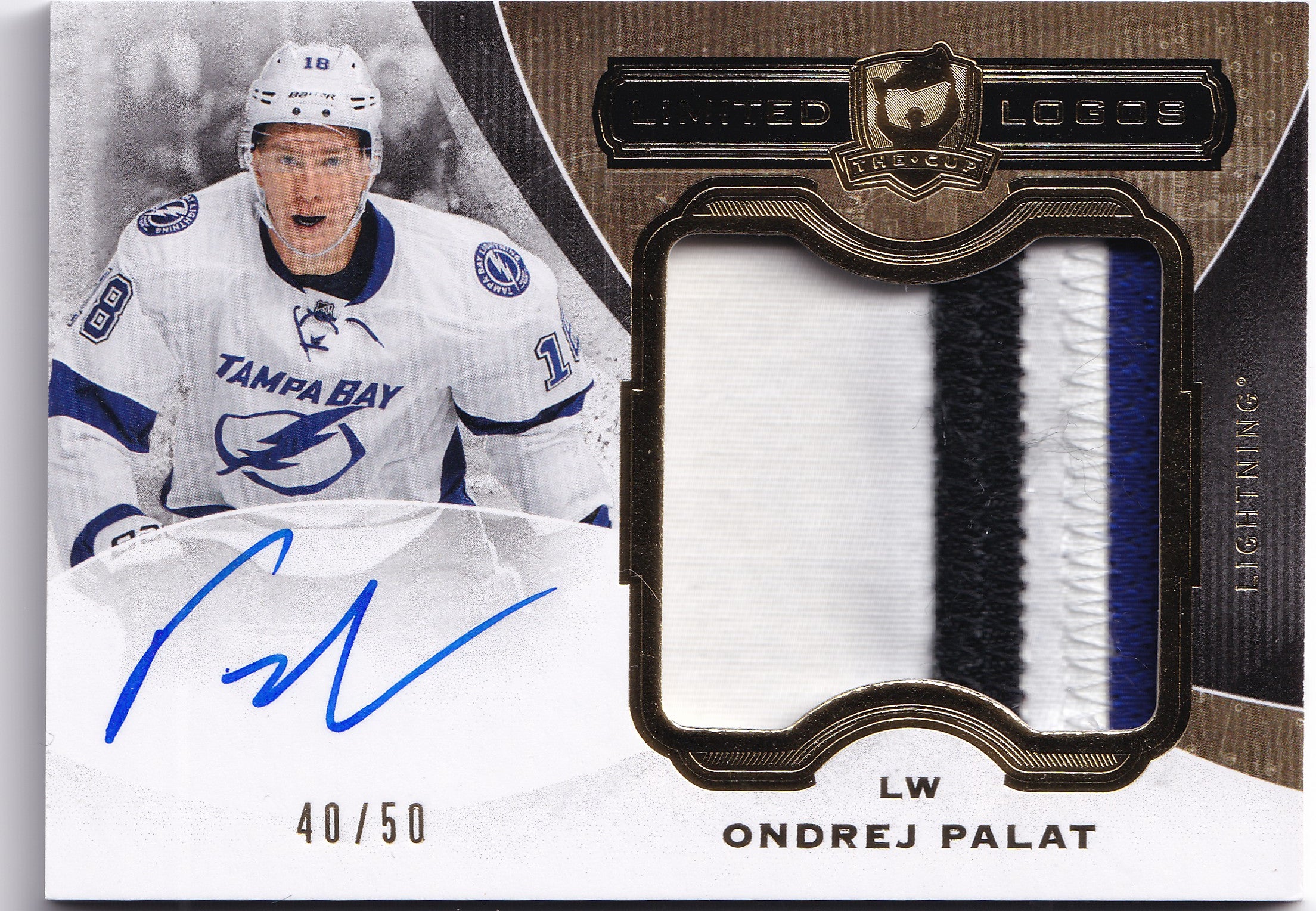 Ondřej Palát 2014–15 The Cup Limited Logos Patch Auto /50 #LL-OP