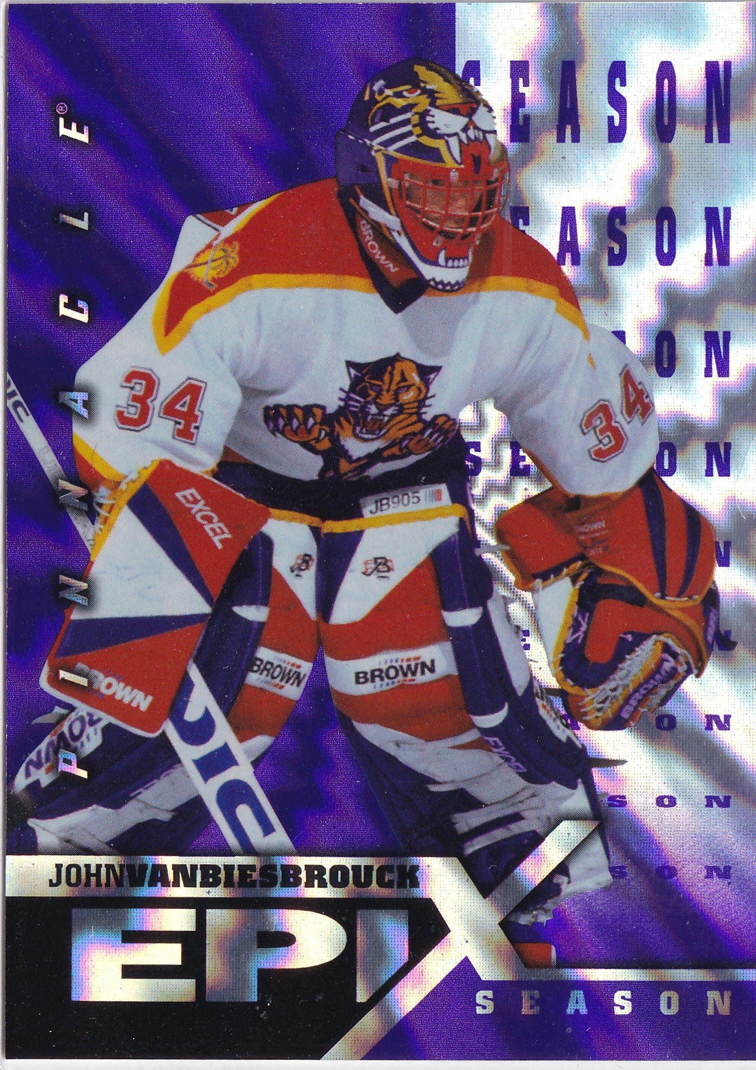John Vanbiesbrouck 1997–98 Pinnacle Epix Season Purple #E2 – Florida Panthers