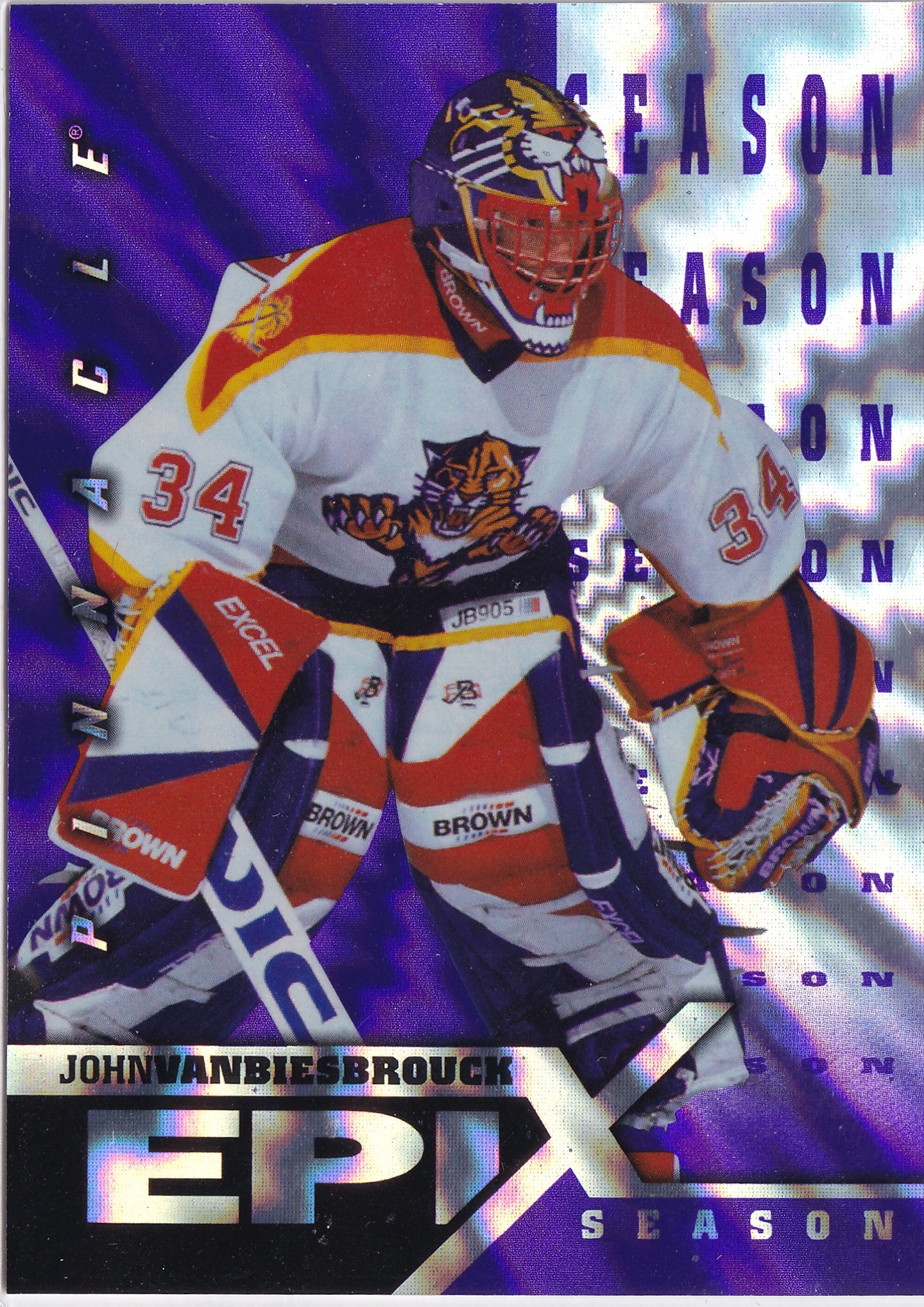 John Vanbiesbrouck 1997–98 Pinnacle Epix Season Purple #E2 – Florida Panthers