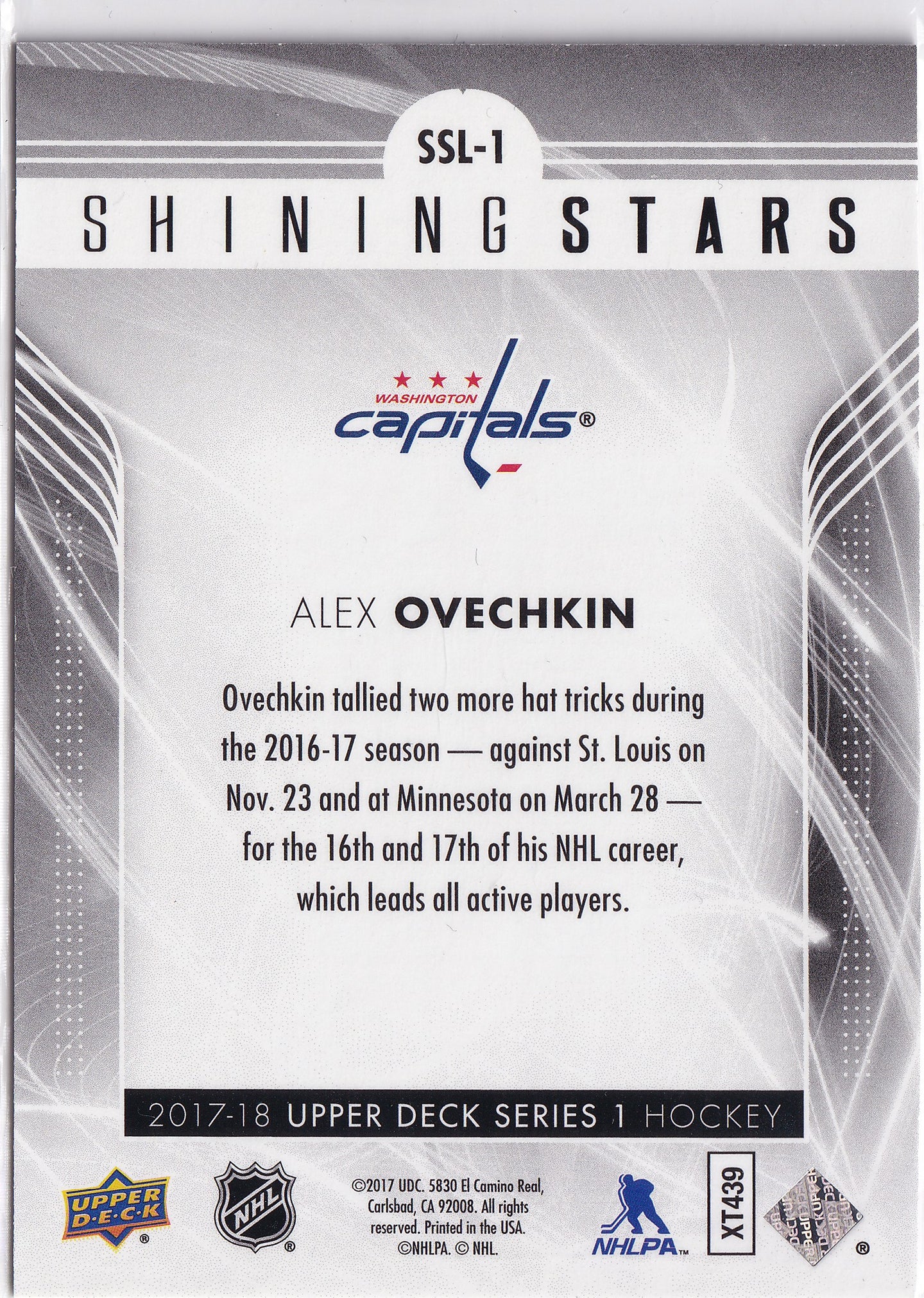Alex Ovechkin 2017-18 Upper Deck Shining Stars #SSL-1