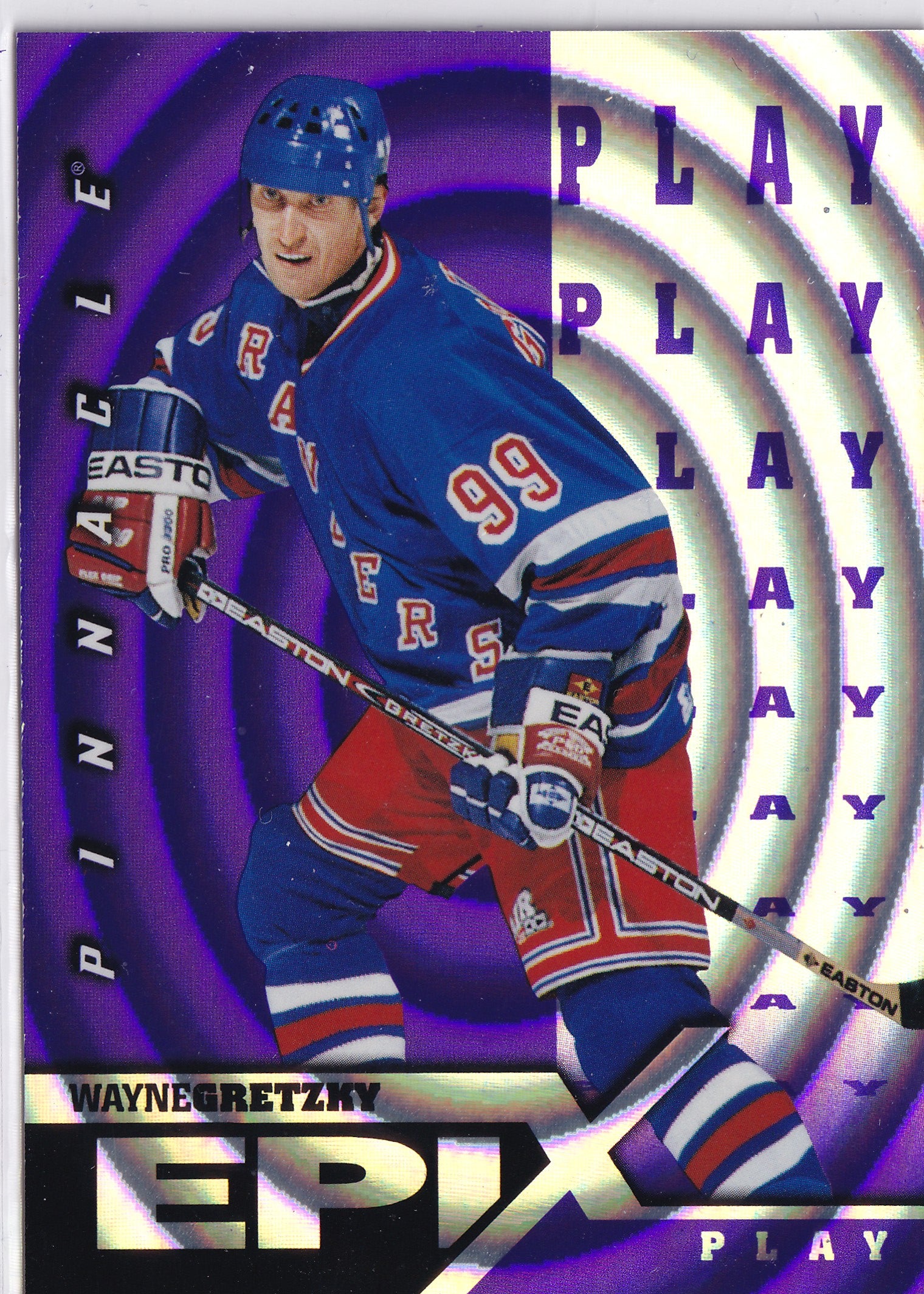 Wayne Gretzky 1997–98 Pinnacle Epix Play Purple #E1 – New York Rangers