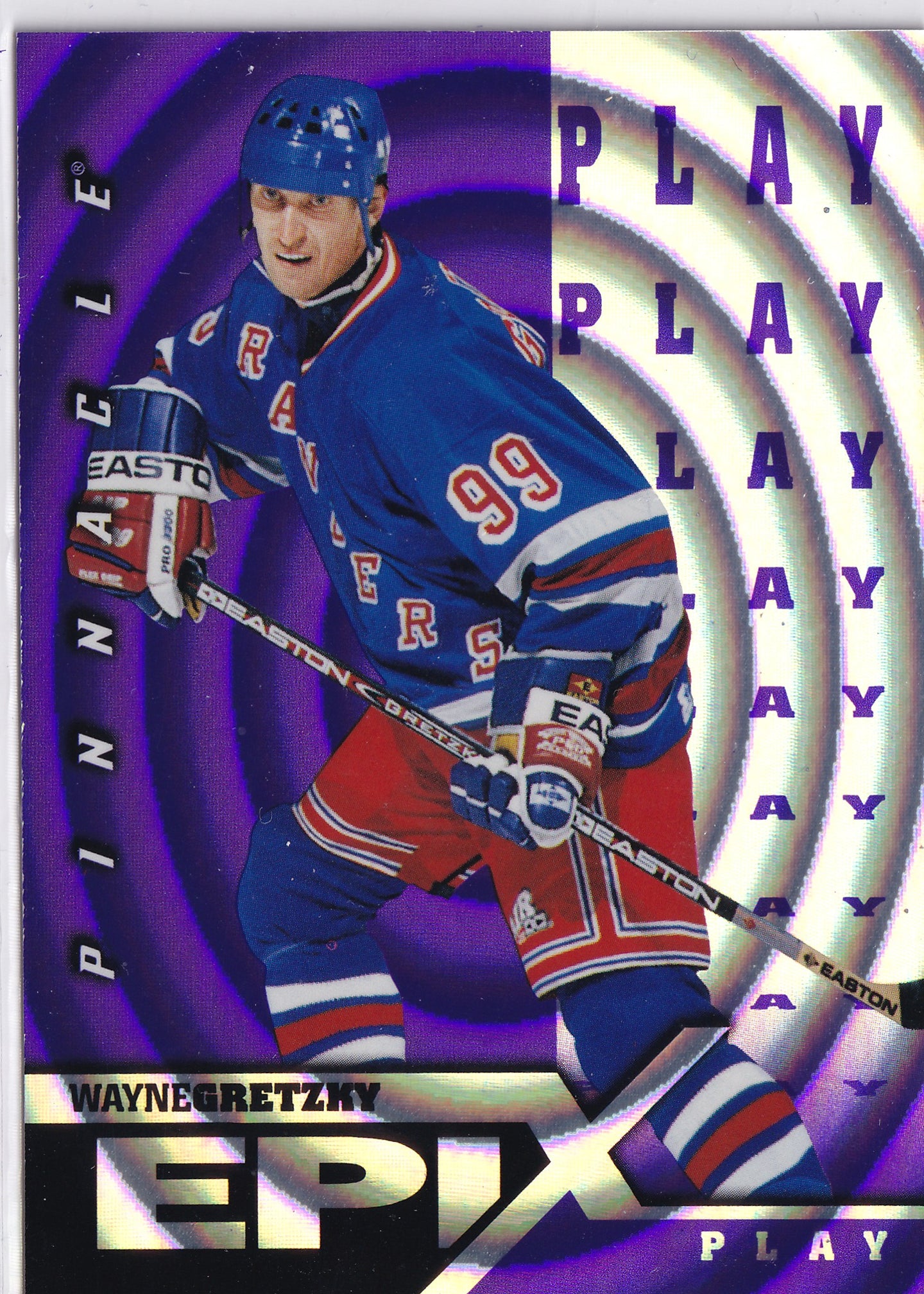 Wayne Gretzky 1997–98 Pinnacle Epix Play Purple #E1 – New York Rangers