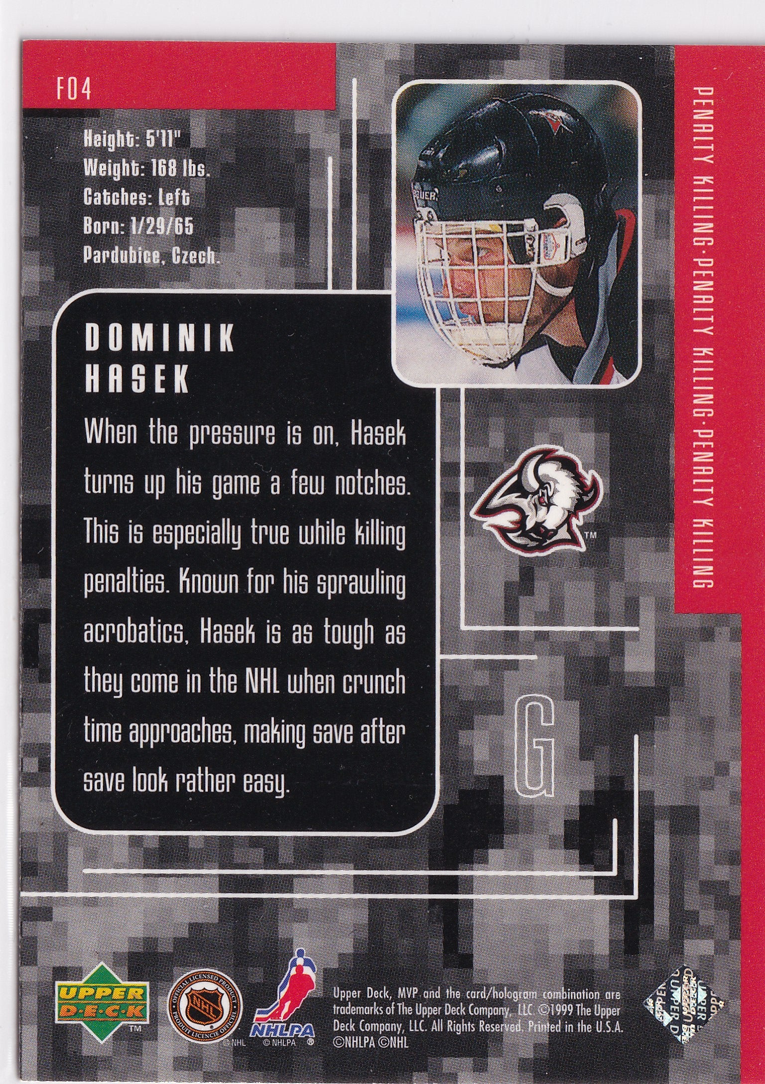 Dominik Hašek 1999-00 MVP Special Forces #F04