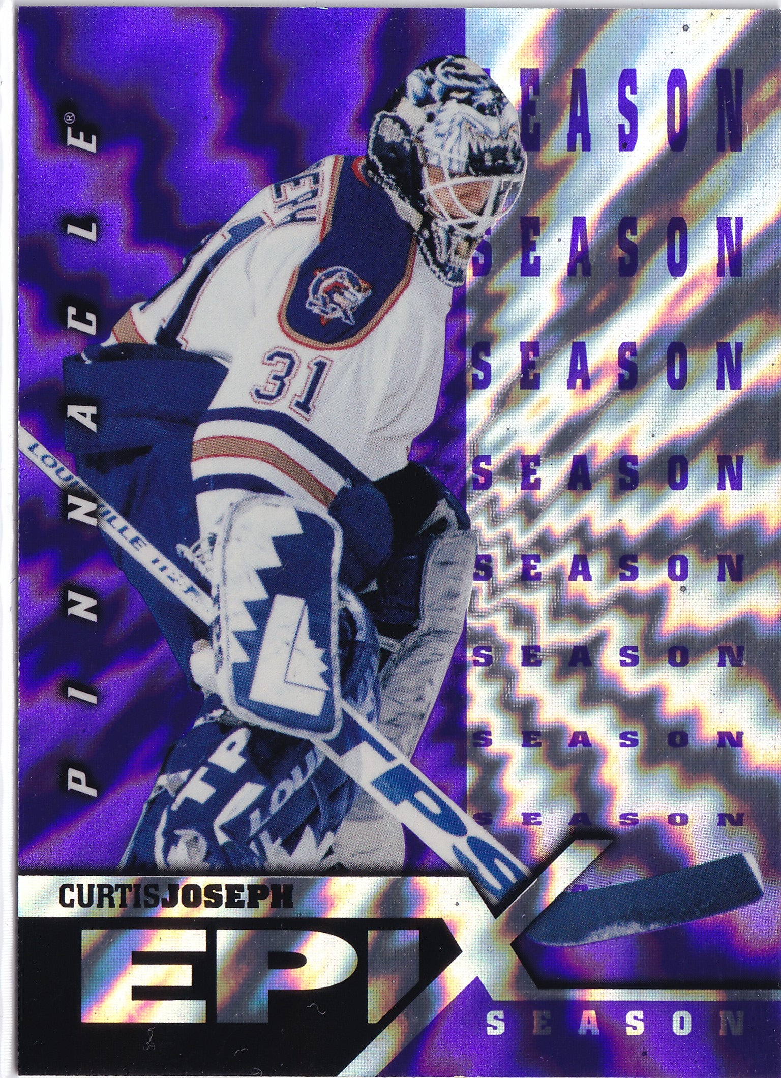 Curtis Joseph 1997–98 Pinnacle Epix Season Purple #E17 – St. Louis Blues