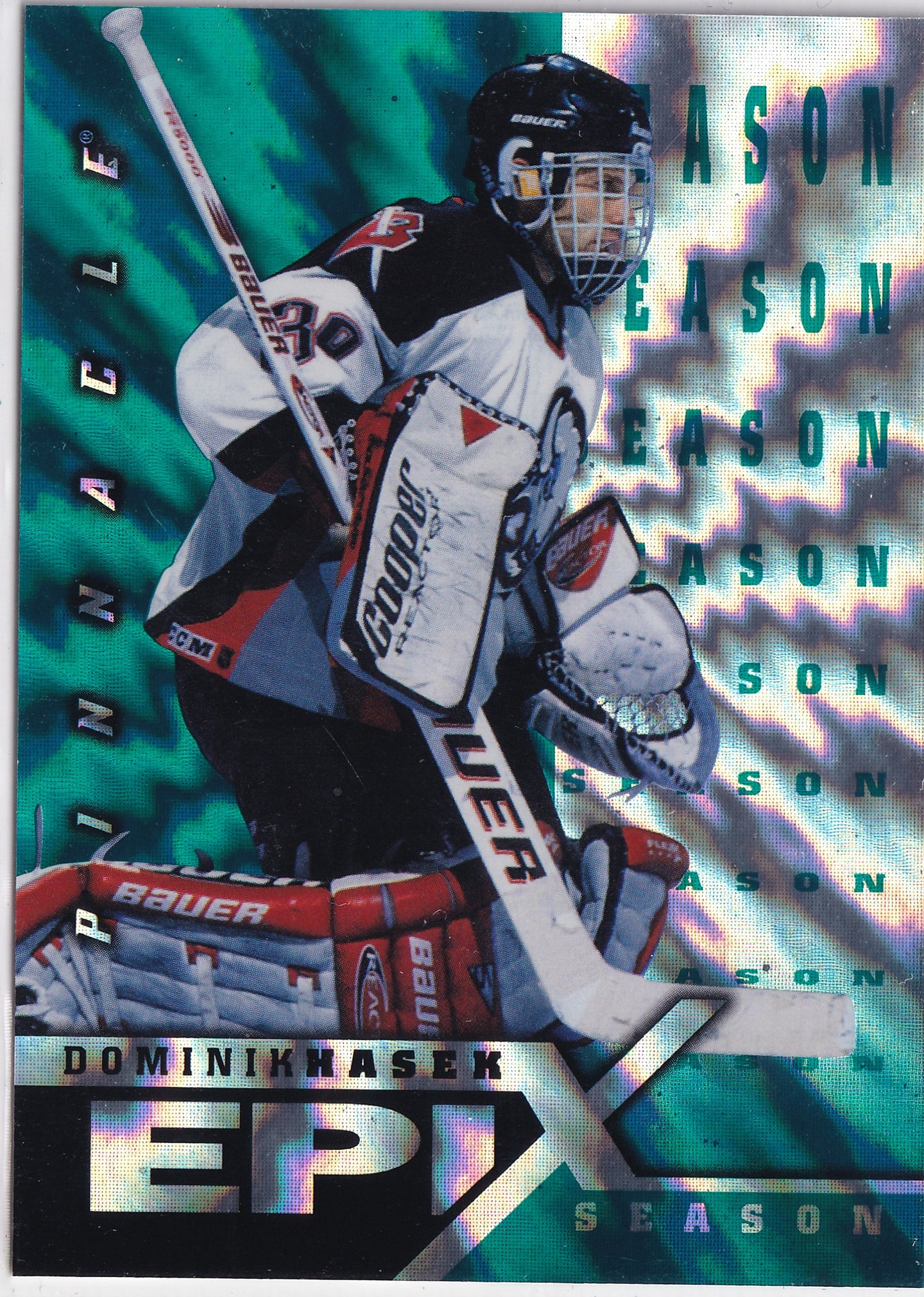 Dominik Hašek 1997–98 Pinnacle Epix Season Emerald #E22 /50 – Buffalo Sabres