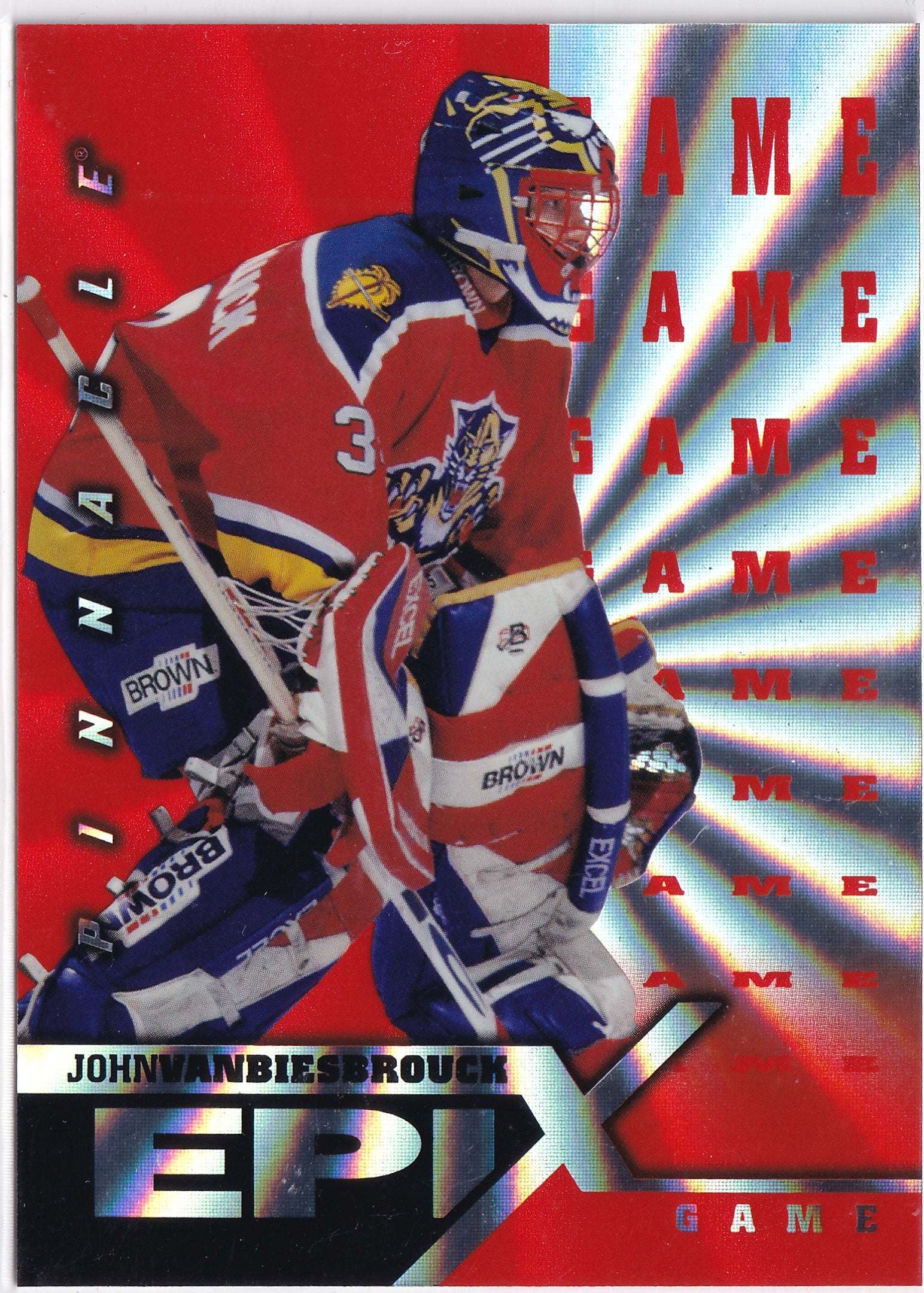 John Vanbiesbrouck 1997–98 Pinnacle Epix Orange Game #E2 – Florida Panthers