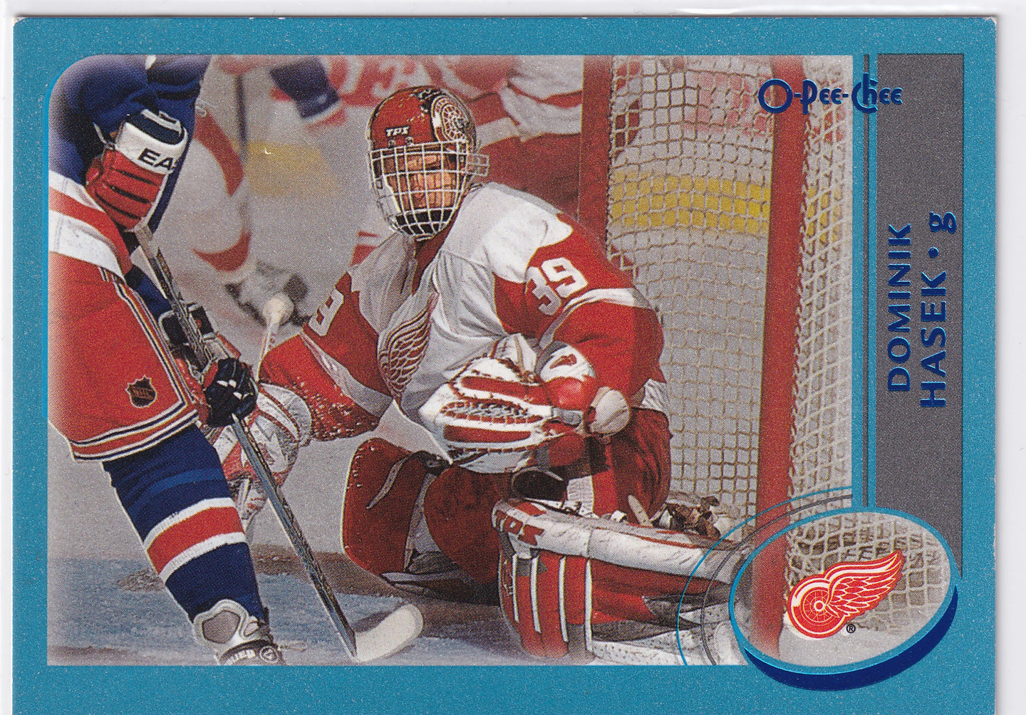Dominik Hašek 2002–03 O-Pee-Chee Premier Blue #143 /500 – Detroit Red Wings