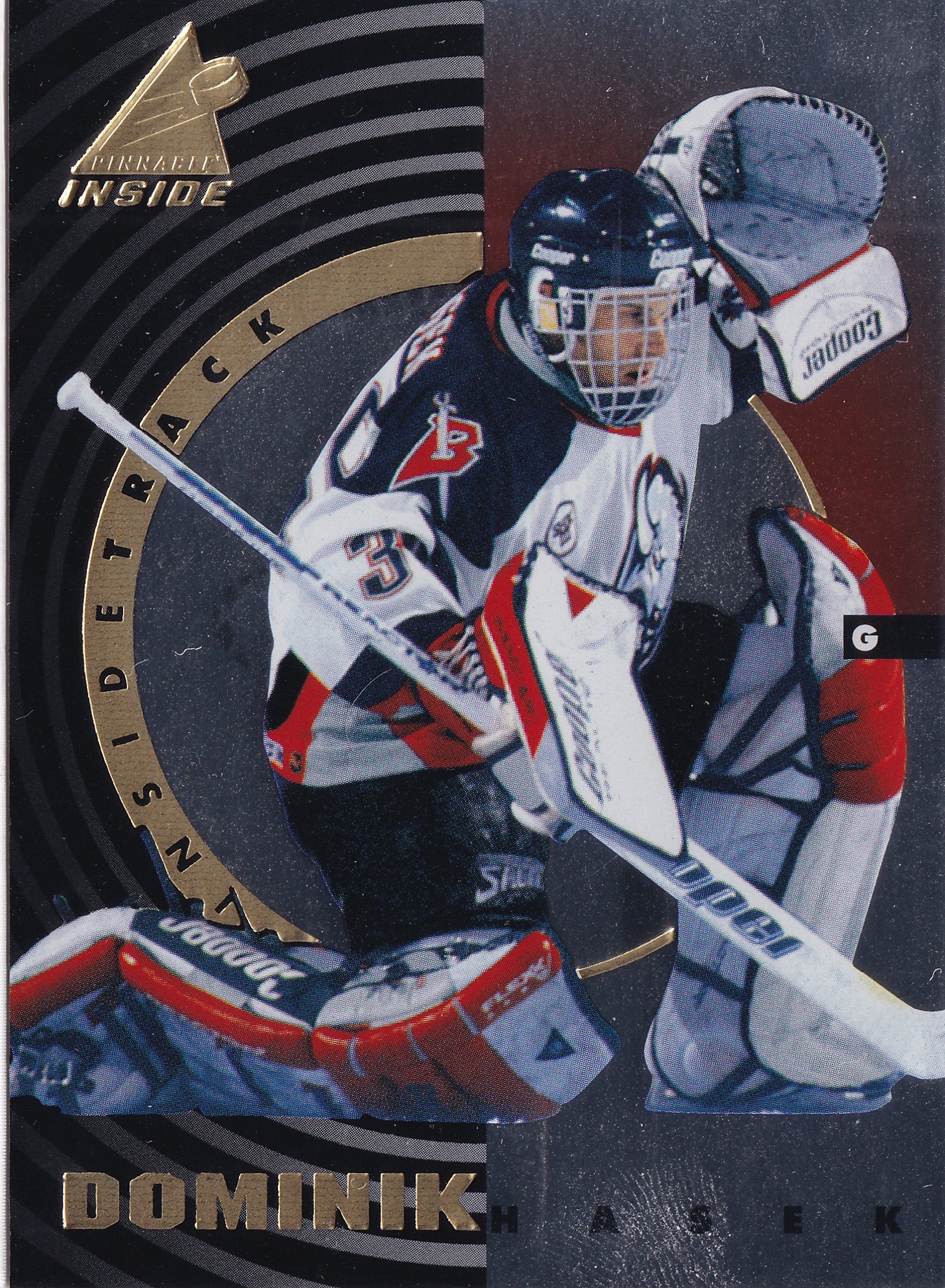 Dominik Hašek 1997–98 Pinnacle Inside Track #15 – Buffalo Sabres