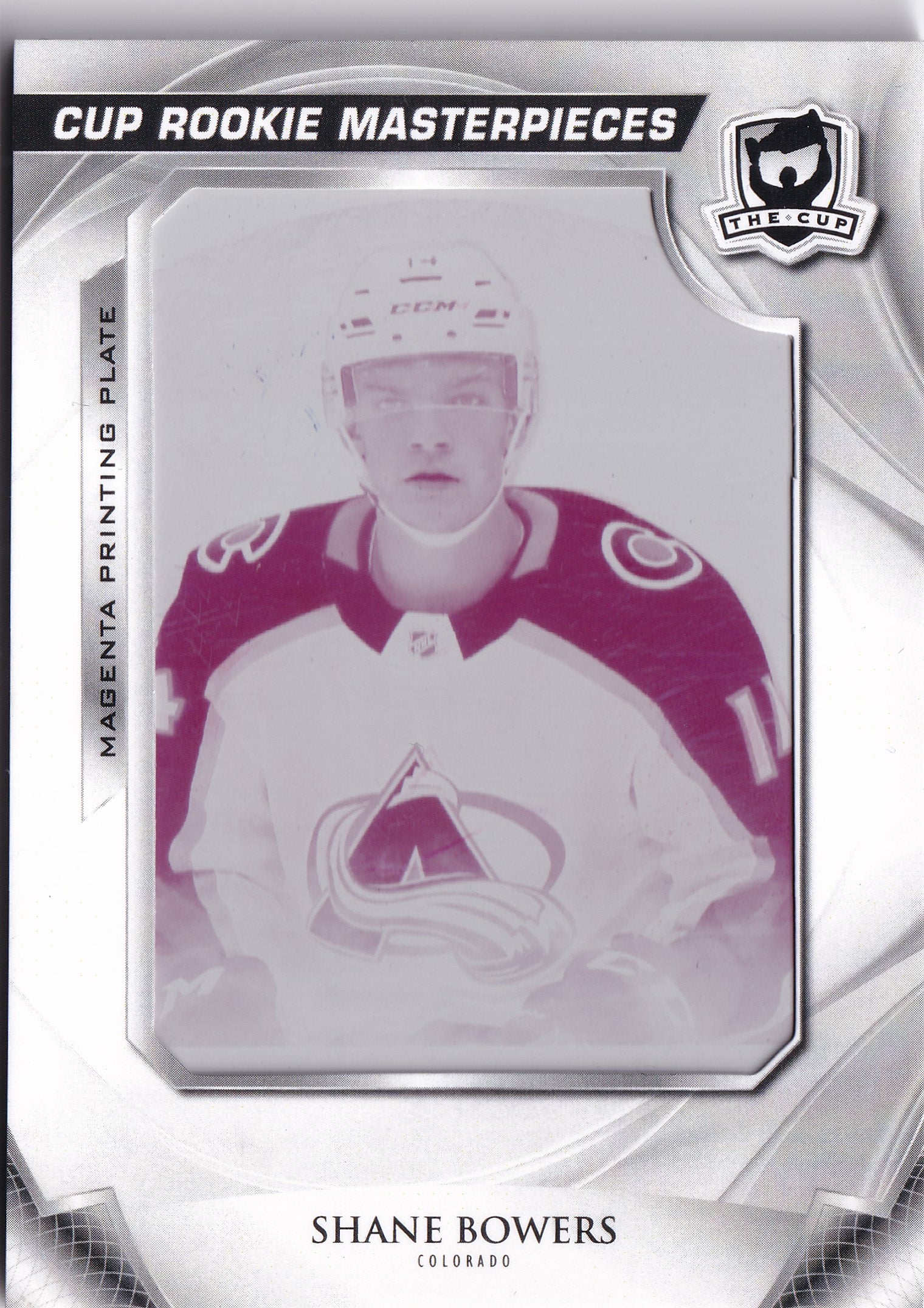 Shane Bowers 2020–21 The Cup Rookie Masterpieces Magenta Printing Plate 1/1 #ART-RED188